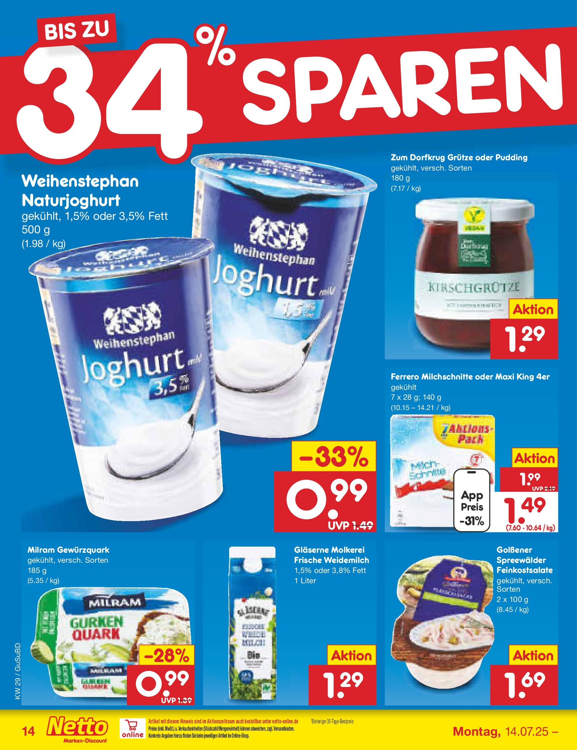 Netto Marken-Discount prospekt Glauchau (ab 13.07.2025) » Angebote | Seite: 18 | Produkte: Milch, Joghurt, Pudding, Gurken Netto Marken-Discount prospekt Glauchau (ab 13.07.2025) » Angebote | Seite: 18 | Produkte: Milch, Joghurt, Pudding, Gurken