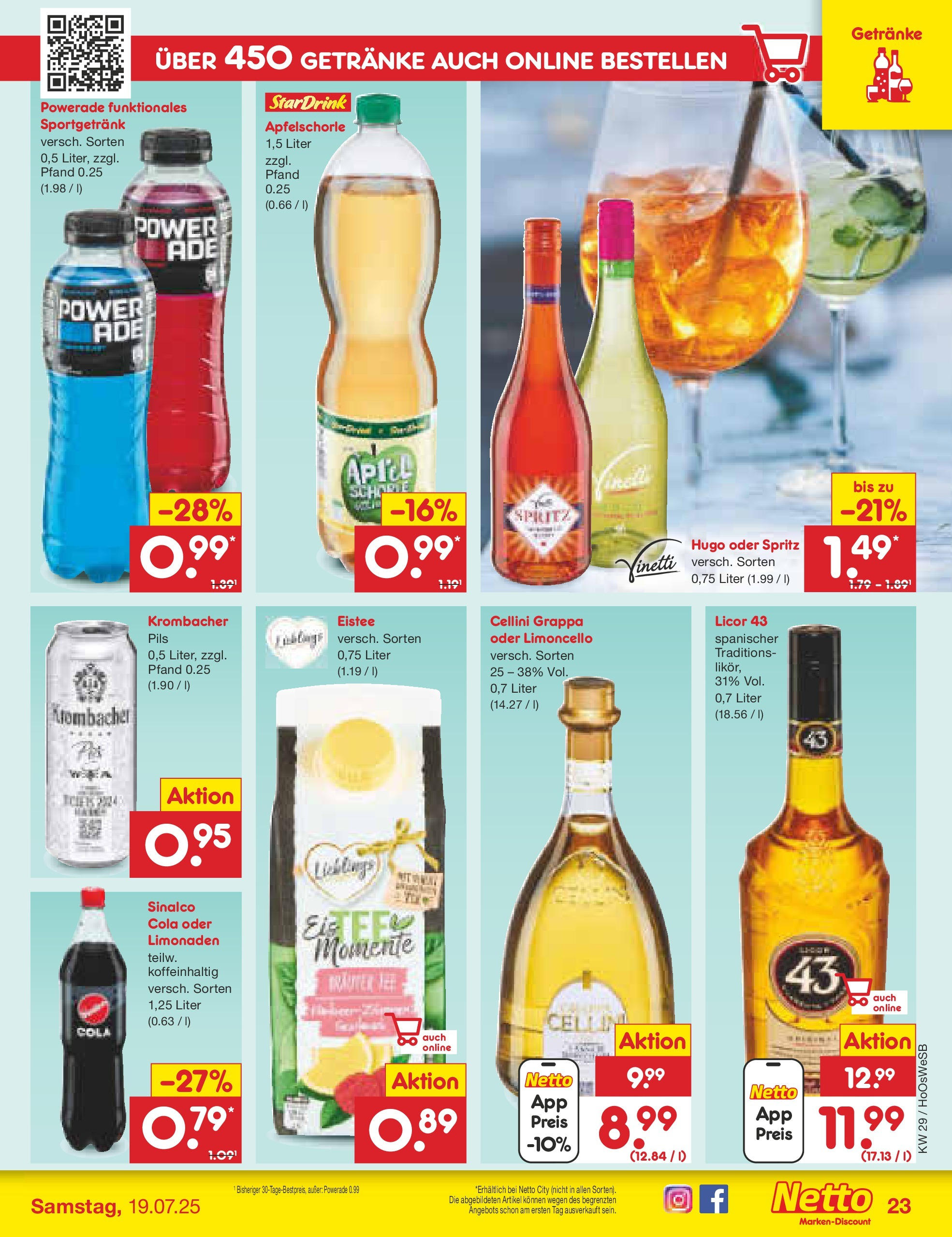 Netto Marken-Discount prospekt Braunschweig-Lamme (ab 13.07.2025) » Angebote | Seite: 33 | Produkte: Pils, Powerade, Limoncello, Krombacher Netto Marken-Discount prospekt Braunschweig-Lamme (ab 13.07.2025) » Angebote | Seite: 33 | Produkte: Pils, Powerade, Limoncello, Krombacher
