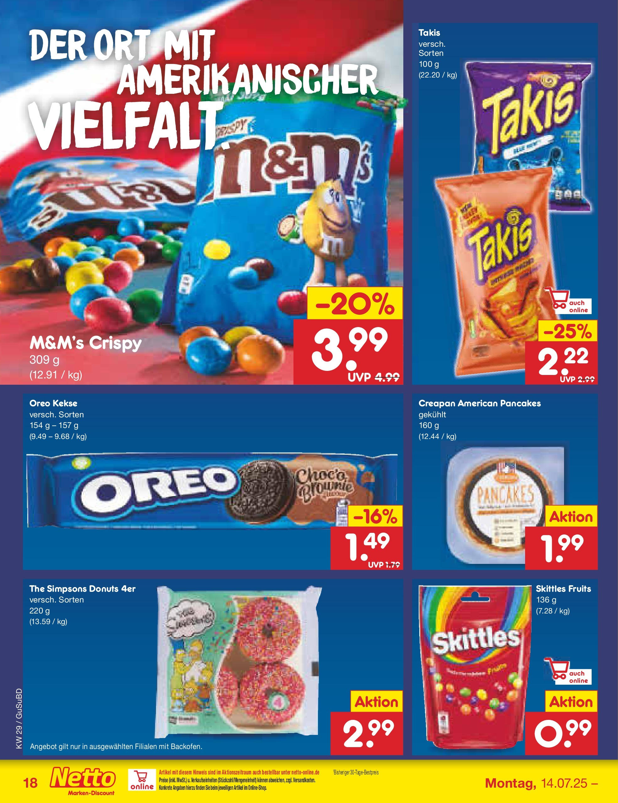 Netto Marken-Discount prospekt Glauchau (ab 13.07.2025) » Angebote | Seite: 24 | Produkte: M&M's, Donuts, Kekse Netto Marken-Discount prospekt Glauchau (ab 13.07.2025) » Angebote | Seite: 24 | Produkte: M&M's, Donuts, Kekse