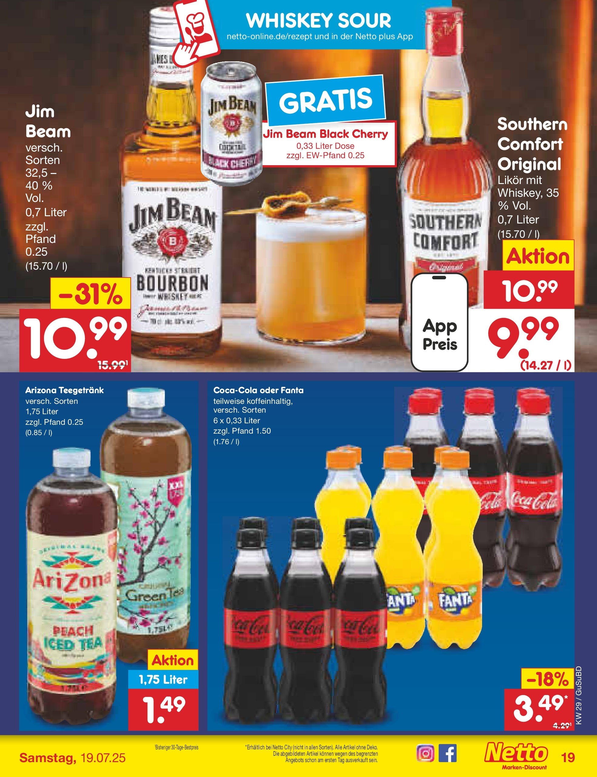 Netto Marken-Discount prospekt Glauchau (ab 13.07.2025) » Angebote | Seite: 25 | Produkte: Jim beam, Fanta, Likör, Bourbon Netto Marken-Discount prospekt Glauchau (ab 13.07.2025) » Angebote | Seite: 25 | Produkte: Jim beam, Fanta, Likör, Bourbon