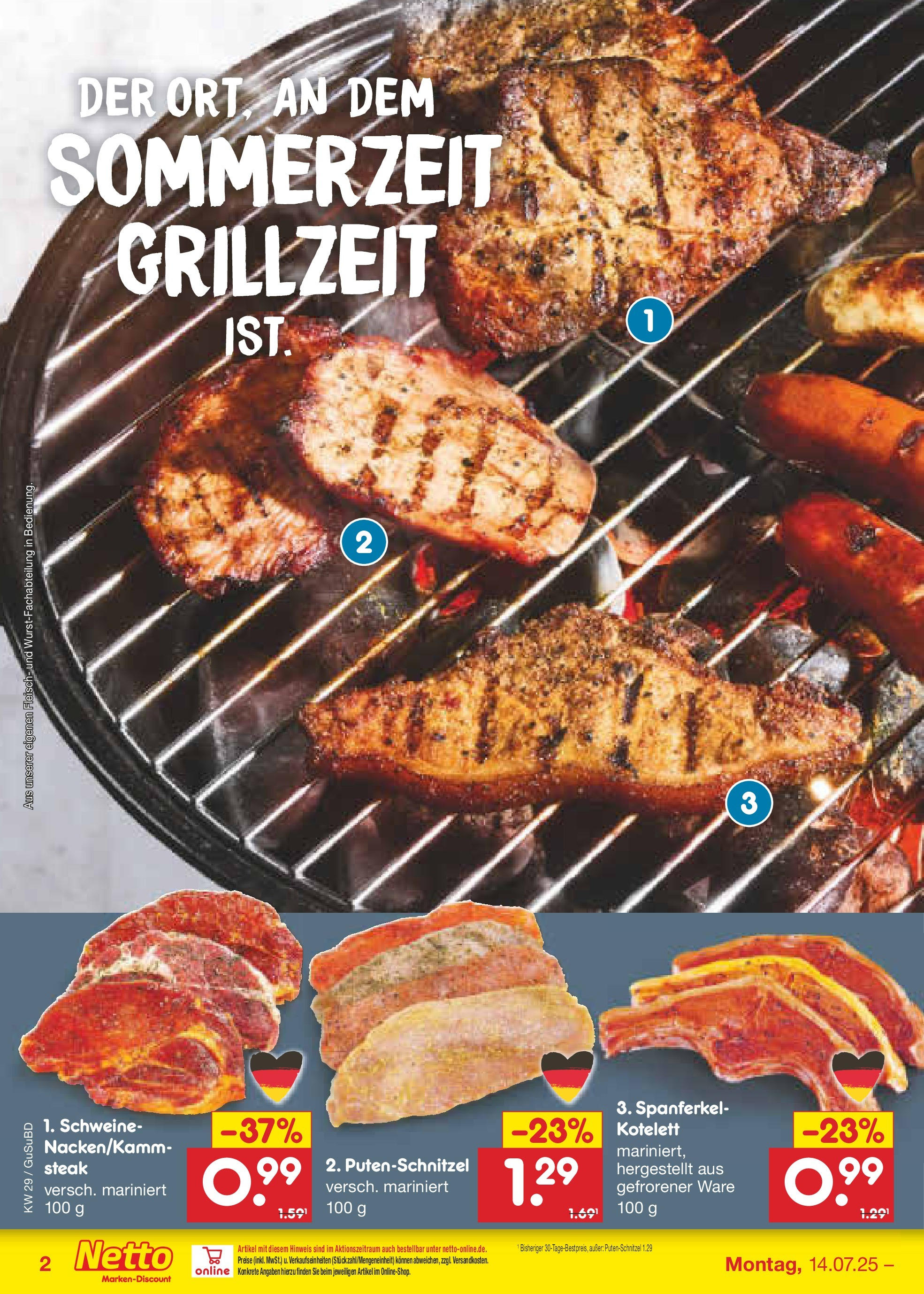 Netto Marken-Discount prospekt Glauchau (ab 13.07.2025) » Angebote | Seite: 36 | Produkte: Schnitzel, Putenschnitzel, Steak, Fleisch Netto Marken-Discount prospekt Glauchau (ab 13.07.2025) » Angebote | Seite: 36 | Produkte: Schnitzel, Putenschnitzel, Steak, Fleisch