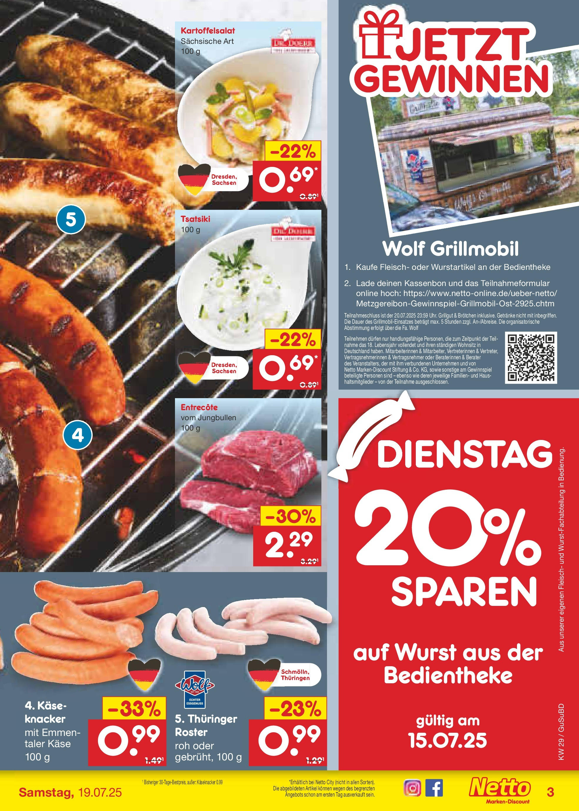 Netto Marken-Discount prospekt Glauchau (ab 13.07.2025) » Angebote | Seite: 37 | Produkte: Käse, Entrecote, Wurst, Fleisch Netto Marken-Discount prospekt Glauchau (ab 13.07.2025) » Angebote | Seite: 37 | Produkte: Käse, Entrecote, Wurst, Fleisch