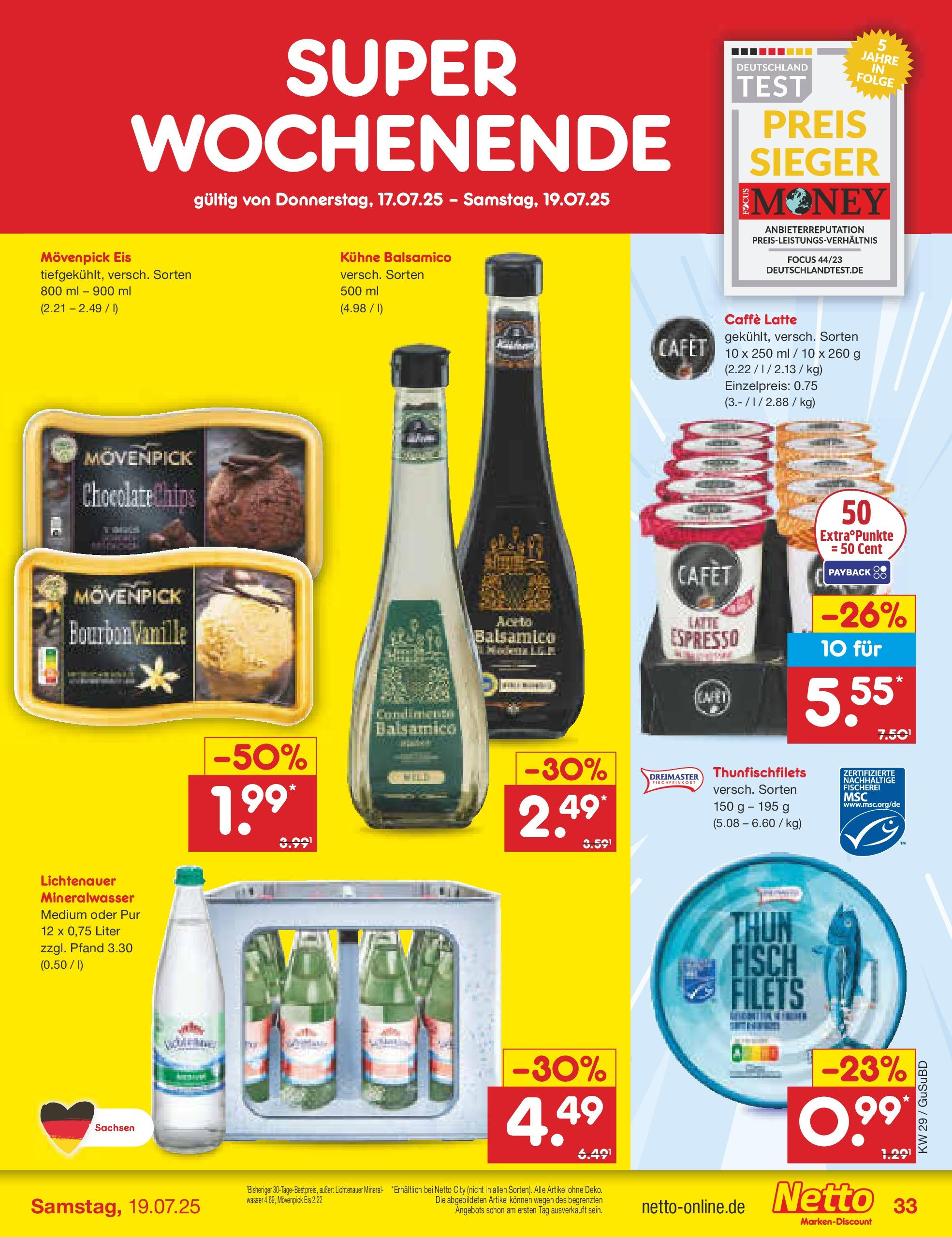 Netto Marken-Discount prospekt Glauchau (ab 13.07.2025) » Angebote | Seite: 51 | Produkte: Balsamico, Mineralwasser, Chips, Eis Netto Marken-Discount prospekt Glauchau (ab 13.07.2025) » Angebote | Seite: 51 | Produkte: Balsamico, Mineralwasser, Chips, Eis