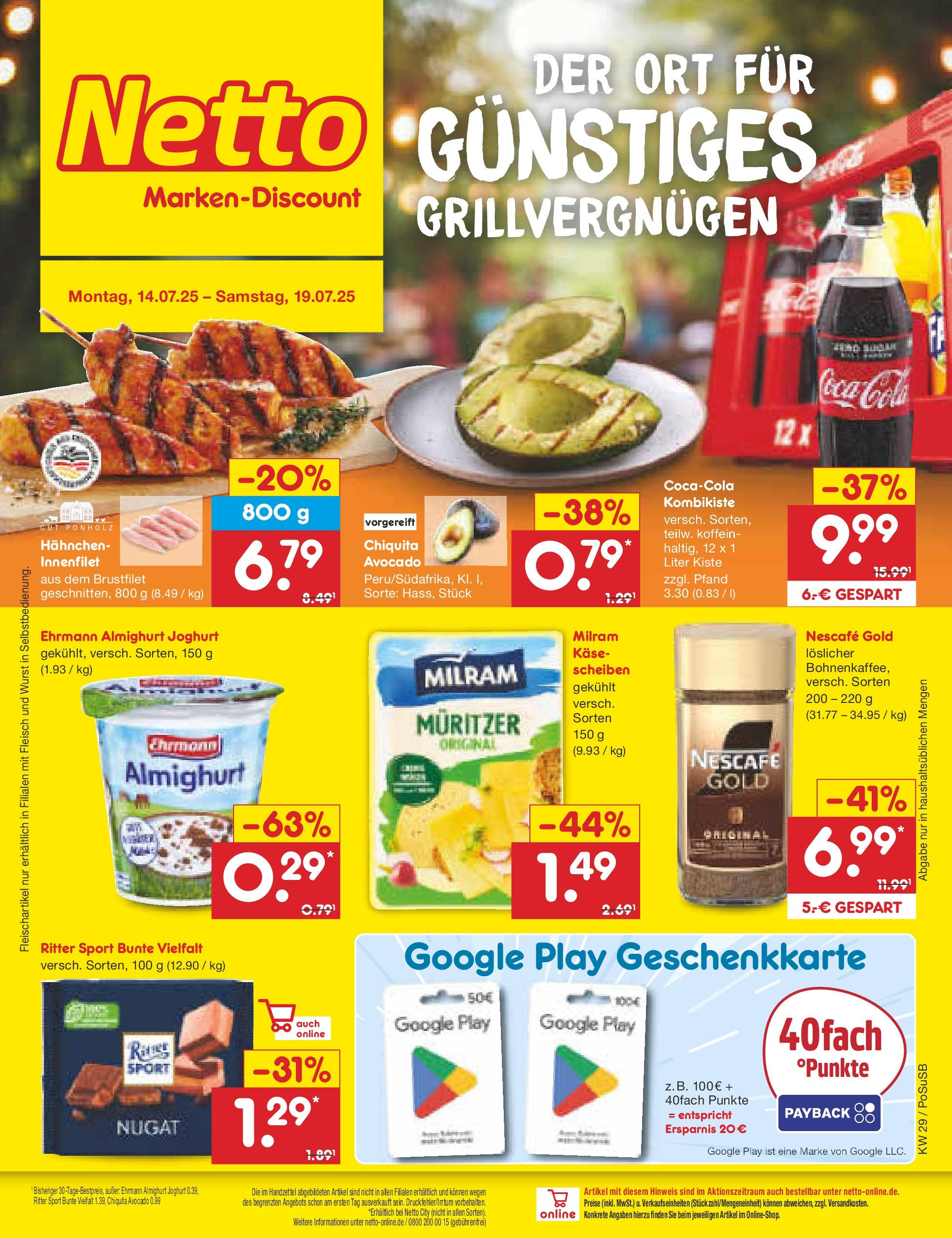Netto Marken-Discount prospekt Regensburg (ab 13.07.2025) » Angebote | Seite: 1 | Produkte: Ehrmann almighurt, Joghurt, Wurst, Nescafe gold Netto Marken-Discount prospekt Regensburg (ab 13.07.2025) » Angebote | Seite: 1 | Produkte: Ehrmann almighurt, Joghurt, Wurst, Nescafe gold