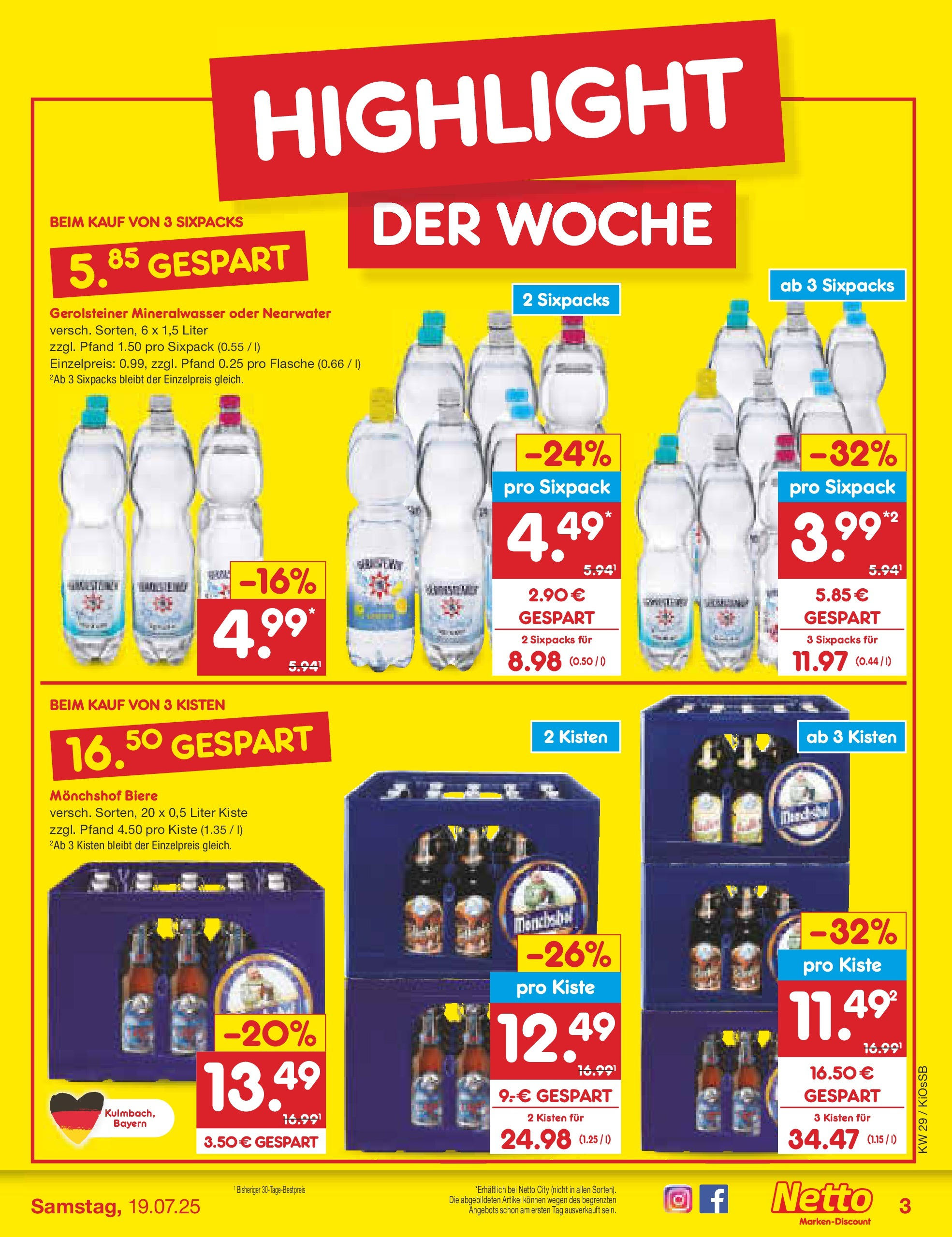 Netto Marken-Discount prospekt Oberhaid (ab 13.07.2025) » Angebote | Seite: 3 | Produkte: Monchshof, Mineralwasser, Gerolsteiner Netto Marken-Discount prospekt Oberhaid (ab 13.07.2025) » Angebote | Seite: 3 | Produkte: Monchshof, Mineralwasser, Gerolsteiner