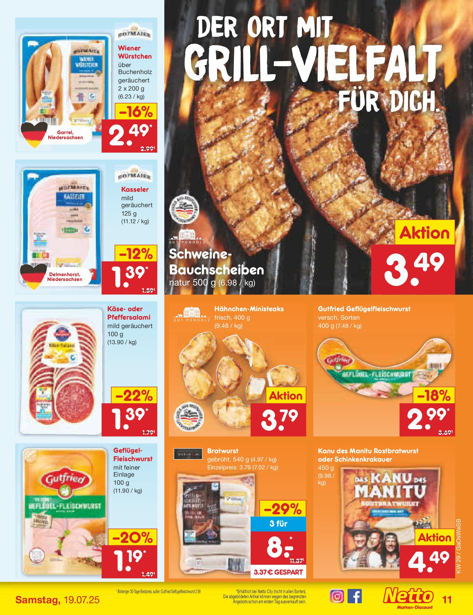 Netto Marken-Discount prospekt Moormerland (ab 13.07.2025) » Angebote | Seite: 13 | Produkte: Wiener wurstchen, Käse, Bratwurst, Salami Netto Marken-Discount prospekt Moormerland (ab 13.07.2025) » Angebote | Seite: 13 | Produkte: Wiener wurstchen, Käse, Bratwurst, Salami