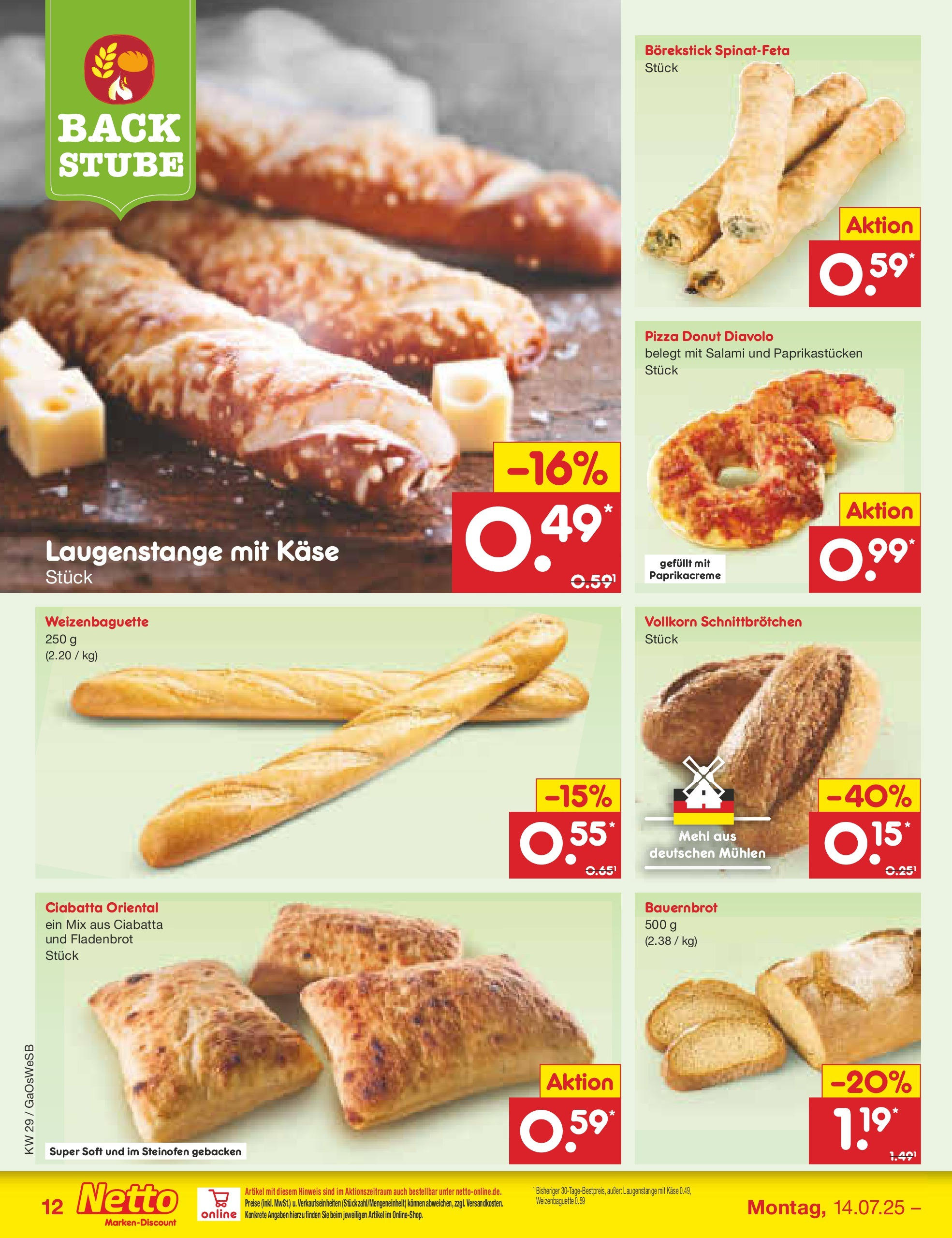 Netto Marken-Discount prospekt Moormerland (ab 13.07.2025) » Angebote | Seite: 16 | Produkte: Mehl, Käse, Baguette, Salami Netto Marken-Discount prospekt Moormerland (ab 13.07.2025) » Angebote | Seite: 16 | Produkte: Mehl, Käse, Baguette, Salami