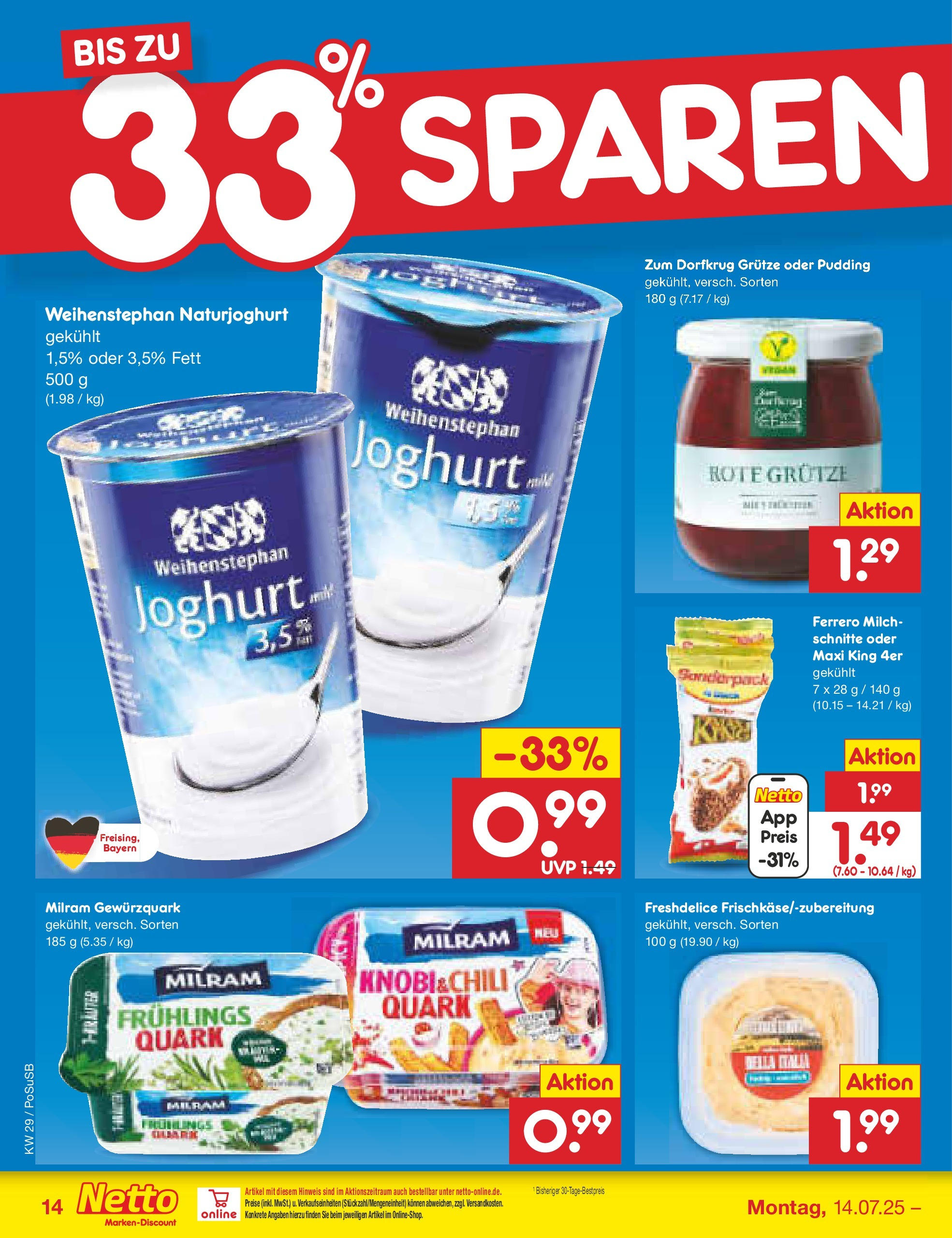 Netto Marken-Discount prospekt Regensburg (ab 13.07.2025) » Angebote | Seite: 18 | Produkte: Quark, Milch, Pudding, Milram Netto Marken-Discount prospekt Regensburg (ab 13.07.2025) » Angebote | Seite: 18 | Produkte: Quark, Milch, Pudding, Milram
