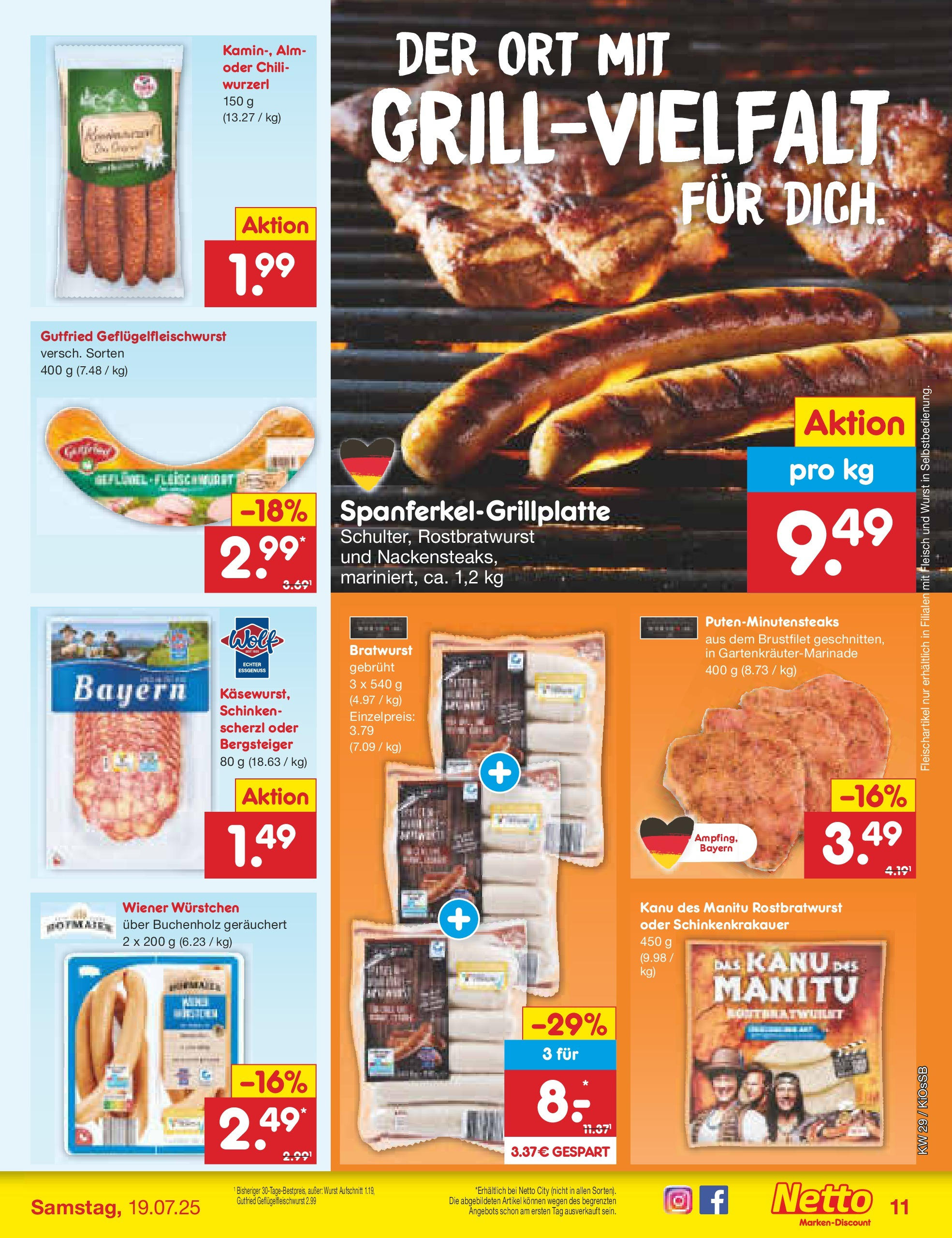 Netto Marken-Discount prospekt Oberhaid (ab 13.07.2025) » Angebote | Seite: 13 | Produkte: Wurst, Schinken, Steak, Fleisch Netto Marken-Discount prospekt Oberhaid (ab 13.07.2025) » Angebote | Seite: 13 | Produkte: Wurst, Schinken, Steak, Fleisch