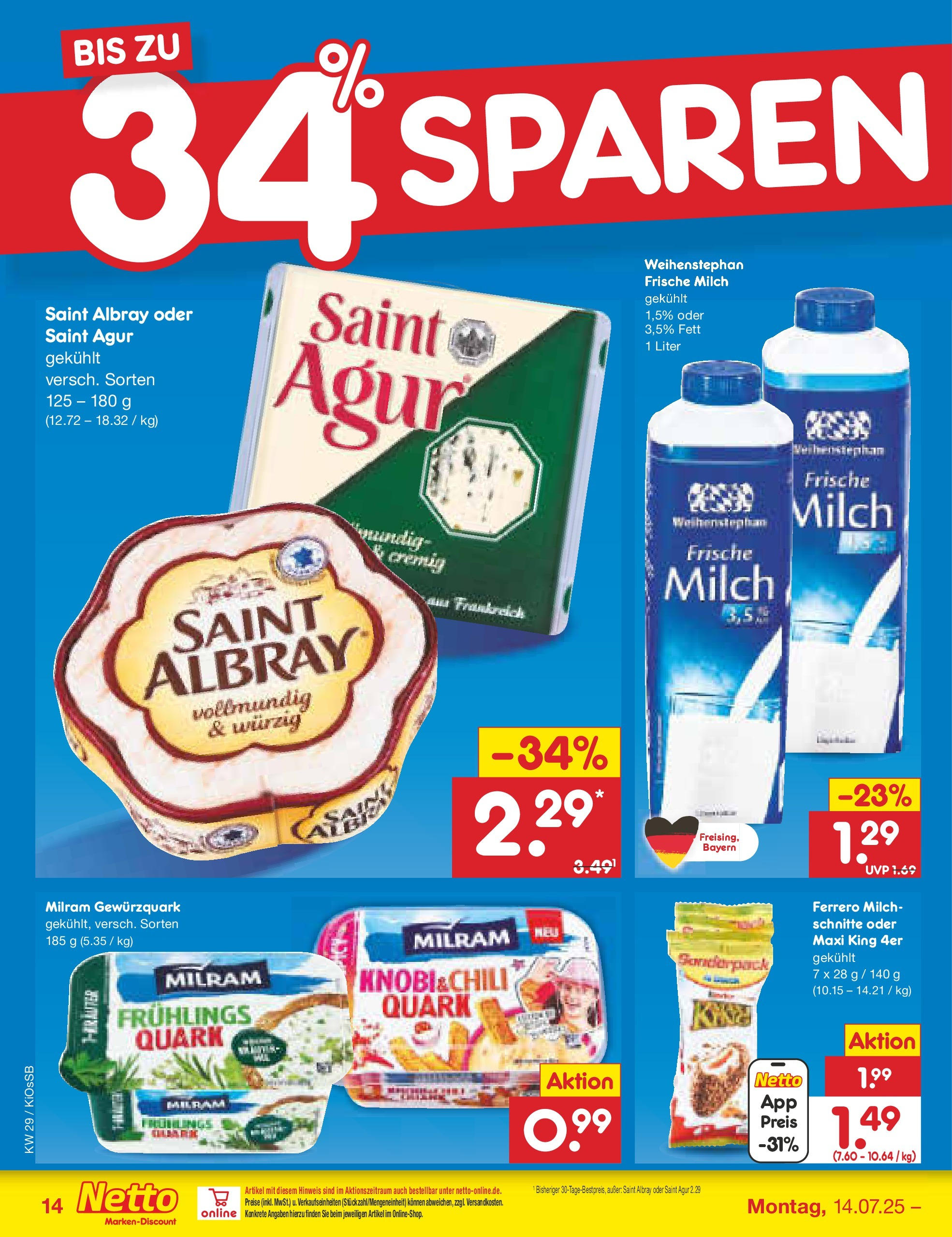 Netto Marken-Discount prospekt Oberhaid (ab 13.07.2025) » Angebote | Seite: 18 | Produkte: Quark, Milch, Milram Netto Marken-Discount prospekt Oberhaid (ab 13.07.2025) » Angebote | Seite: 18 | Produkte: Quark, Milch, Milram