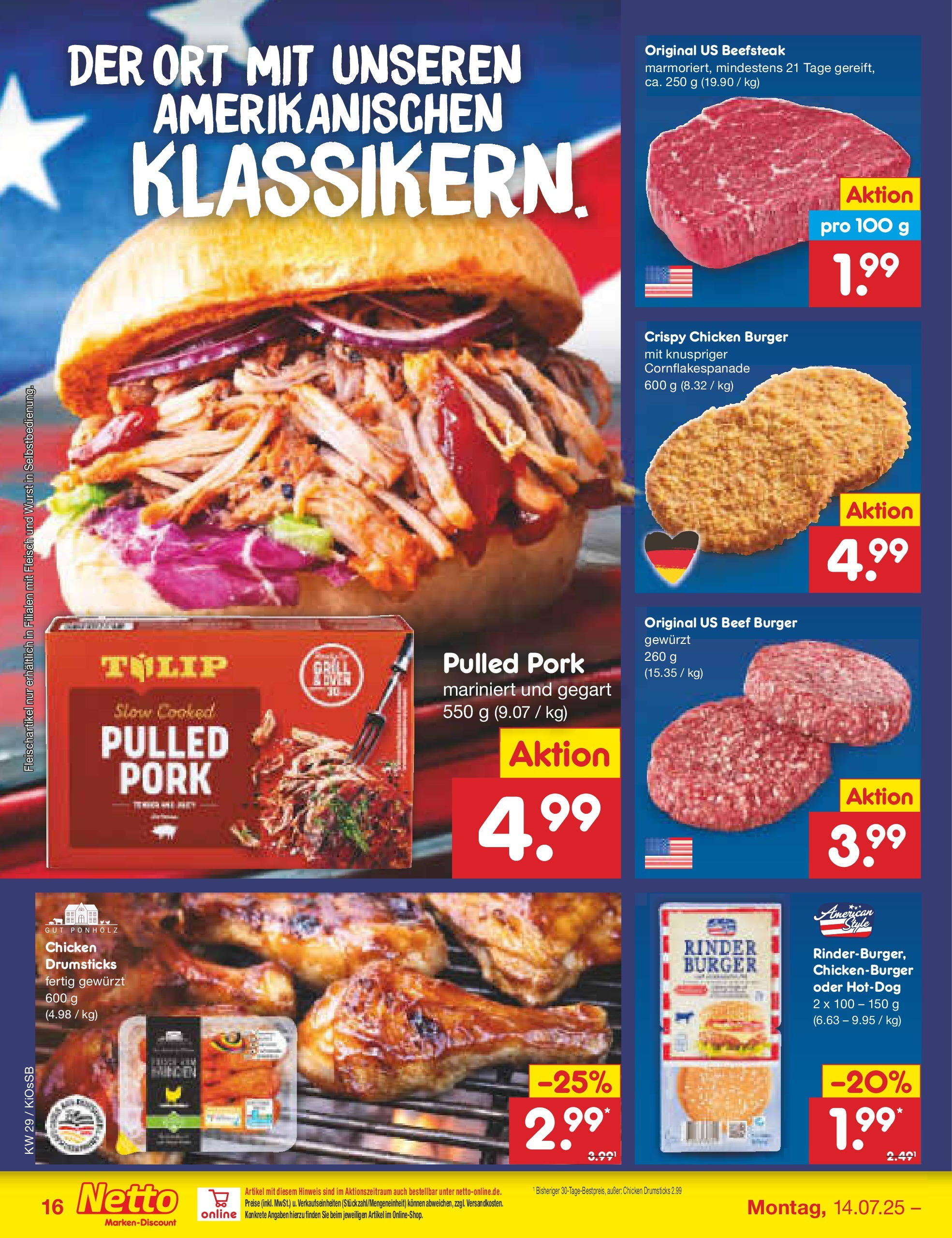 Netto Marken-Discount prospekt Oberhaid (ab 13.07.2025) » Angebote | Seite: 22 | Produkte: Burger, Wurst, Fleisch Netto Marken-Discount prospekt Oberhaid (ab 13.07.2025) » Angebote | Seite: 22 | Produkte: Burger, Wurst, Fleisch