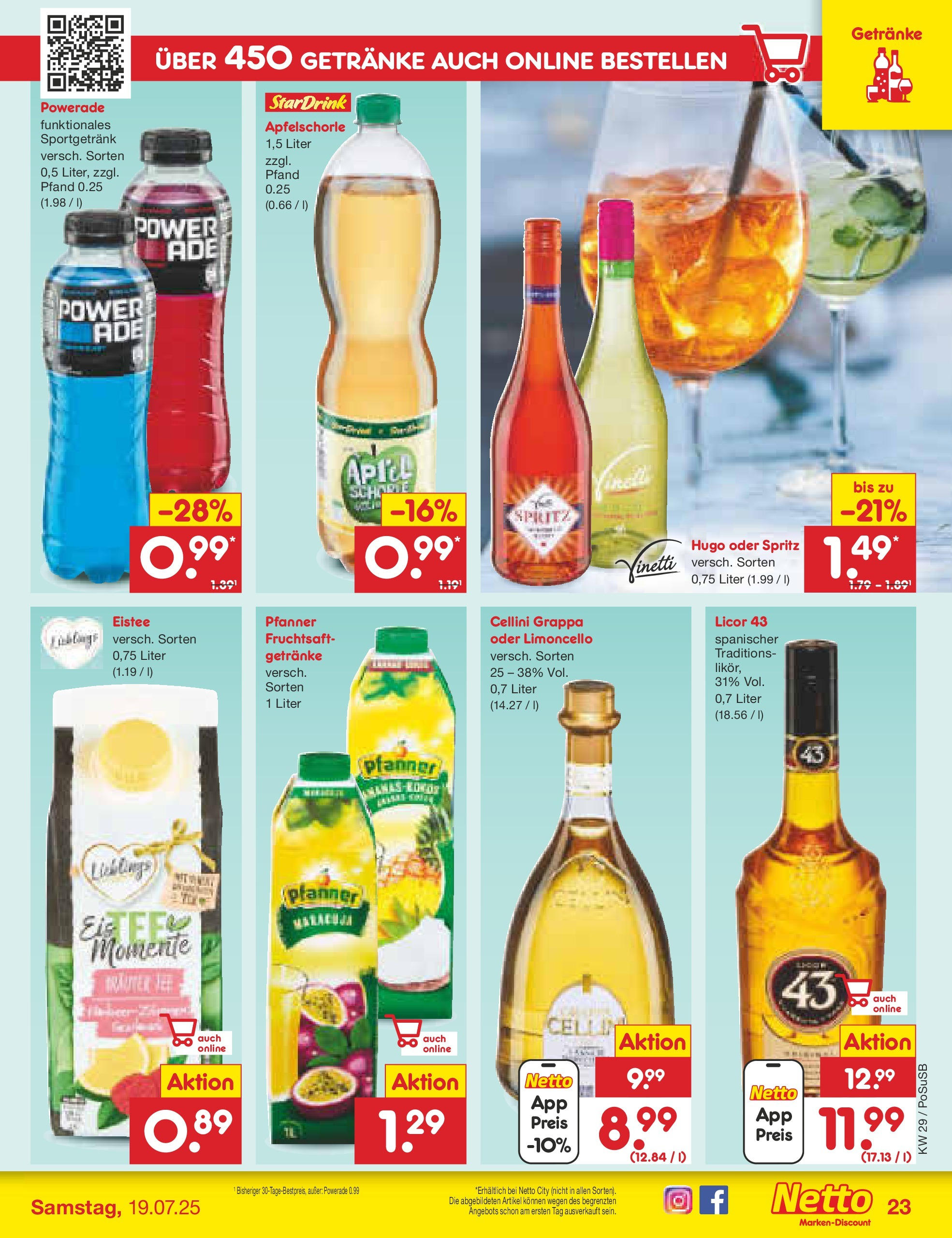 Netto Marken-Discount prospekt Regensburg (ab 13.07.2025) » Angebote | Seite: 33 | Produkte: Apple, Powerade, Fruchtsaft, Hugo Netto Marken-Discount prospekt Regensburg (ab 13.07.2025) » Angebote | Seite: 33 | Produkte: Apple, Powerade, Fruchtsaft, Hugo