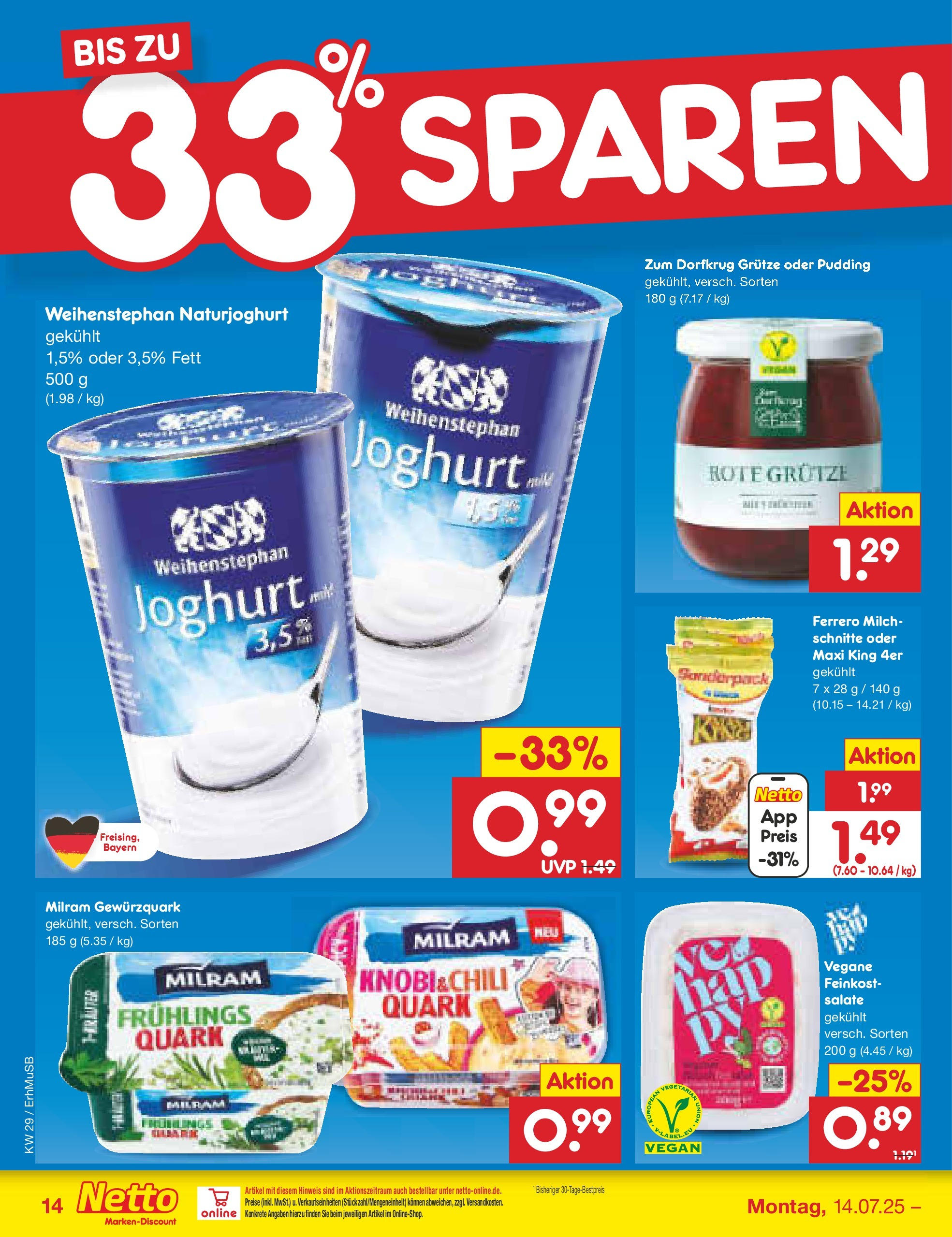 Netto Marken-Discount prospekt München (ab 13.07.2025) » Angebote | Seite: 18 | Produkte: Quark, Milch, Pudding, Milram Netto Marken-Discount prospekt München (ab 13.07.2025) » Angebote | Seite: 18 | Produkte: Quark, Milch, Pudding, Milram
