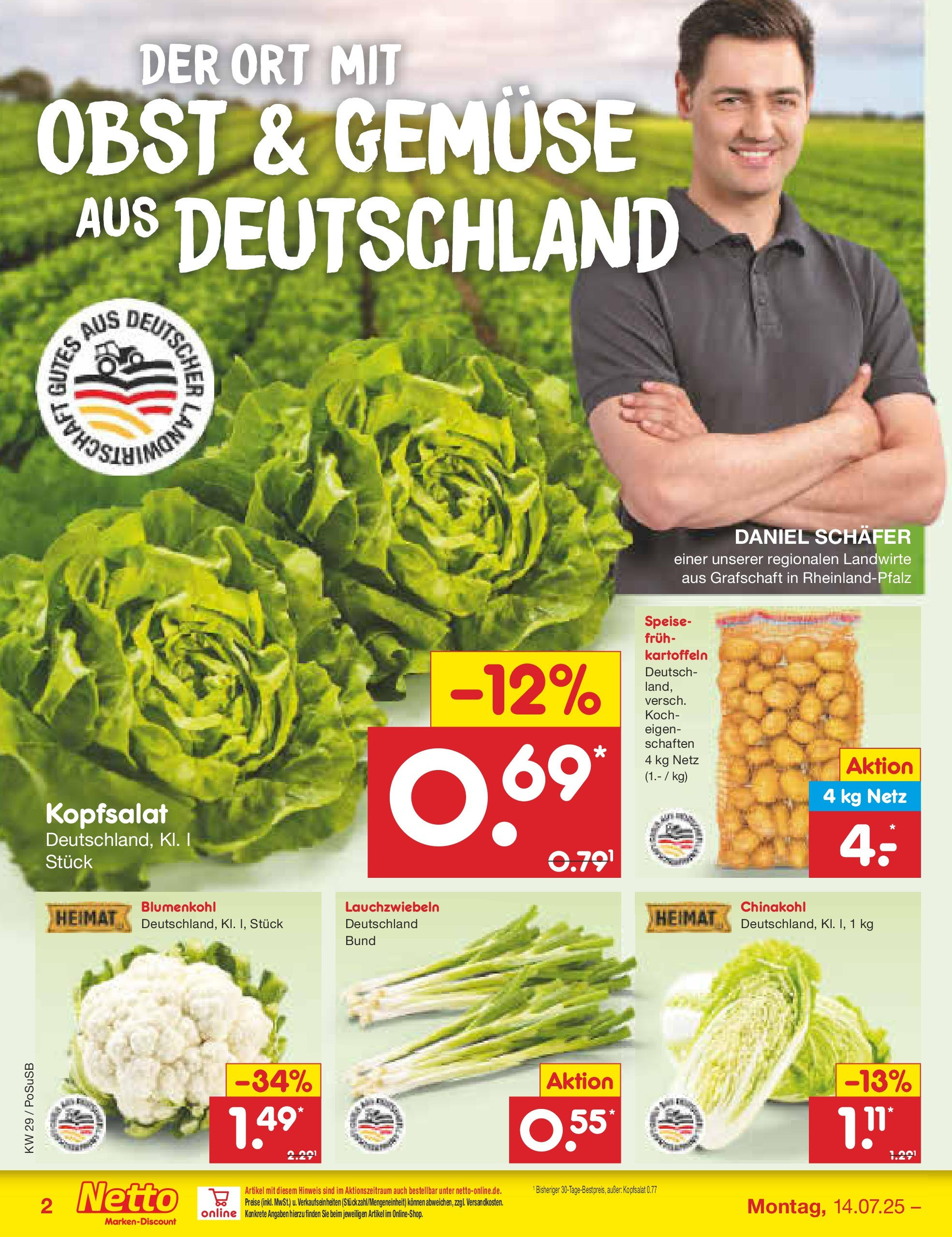 Netto Marken-Discount prospekt Regensburg (ab 13.07.2025) » Angebote | Seite: 36 | Produkte: Kartoffeln, Gemüse, Obst, Chinakohl Netto Marken-Discount prospekt Regensburg (ab 13.07.2025) » Angebote | Seite: 36 | Produkte: Kartoffeln, Gemüse, Obst, Chinakohl
