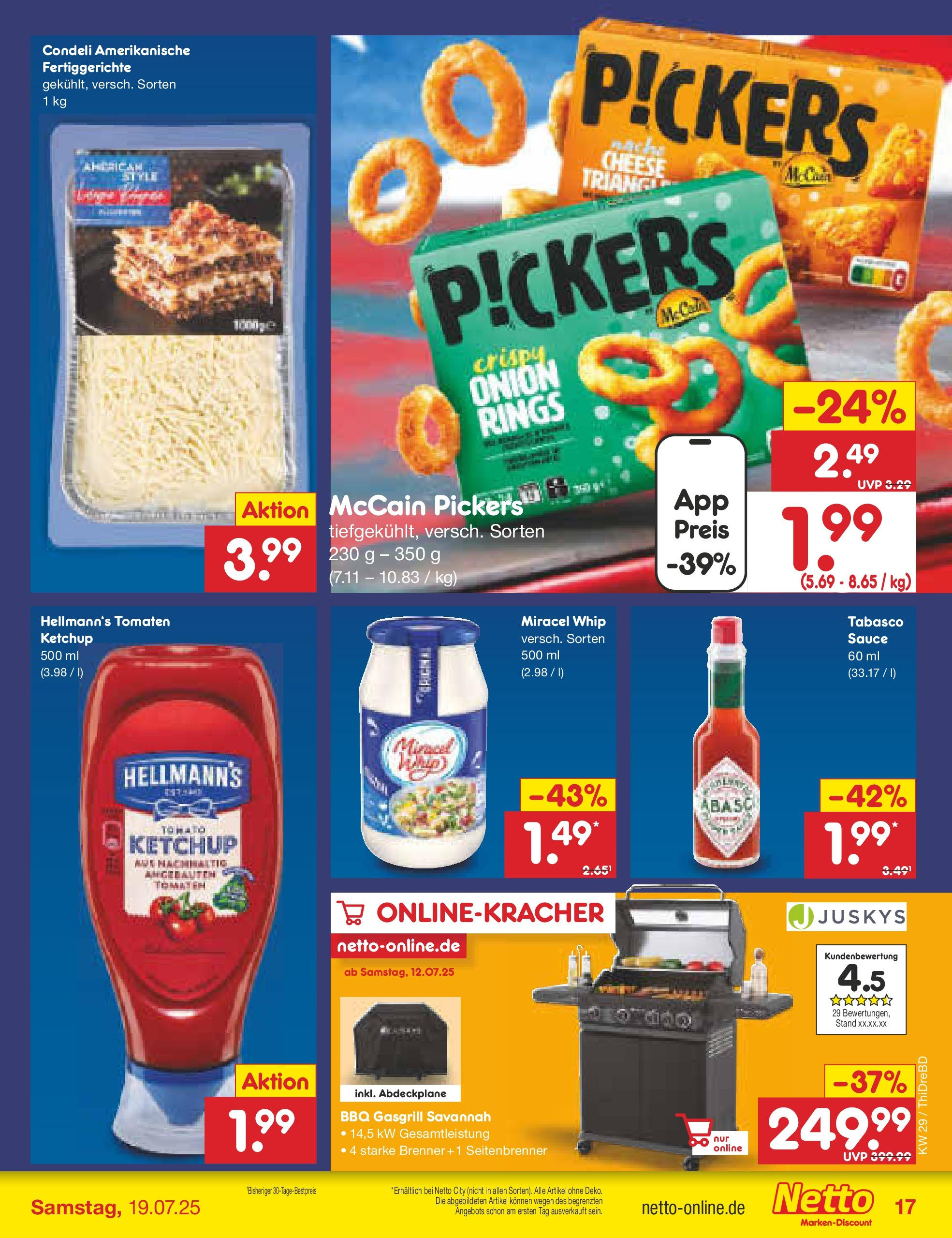 Netto Marken-Discount prospekt Dresden-Seidnitz (ab 13.07.2025) » Angebote | Seite: 23 | Produkte: Grill, Tomaten, Miracel whip, Ketchup Netto Marken-Discount prospekt Dresden-Seidnitz (ab 13.07.2025) » Angebote | Seite: 23 | Produkte: Grill, Tomaten, Miracel whip, Ketchup