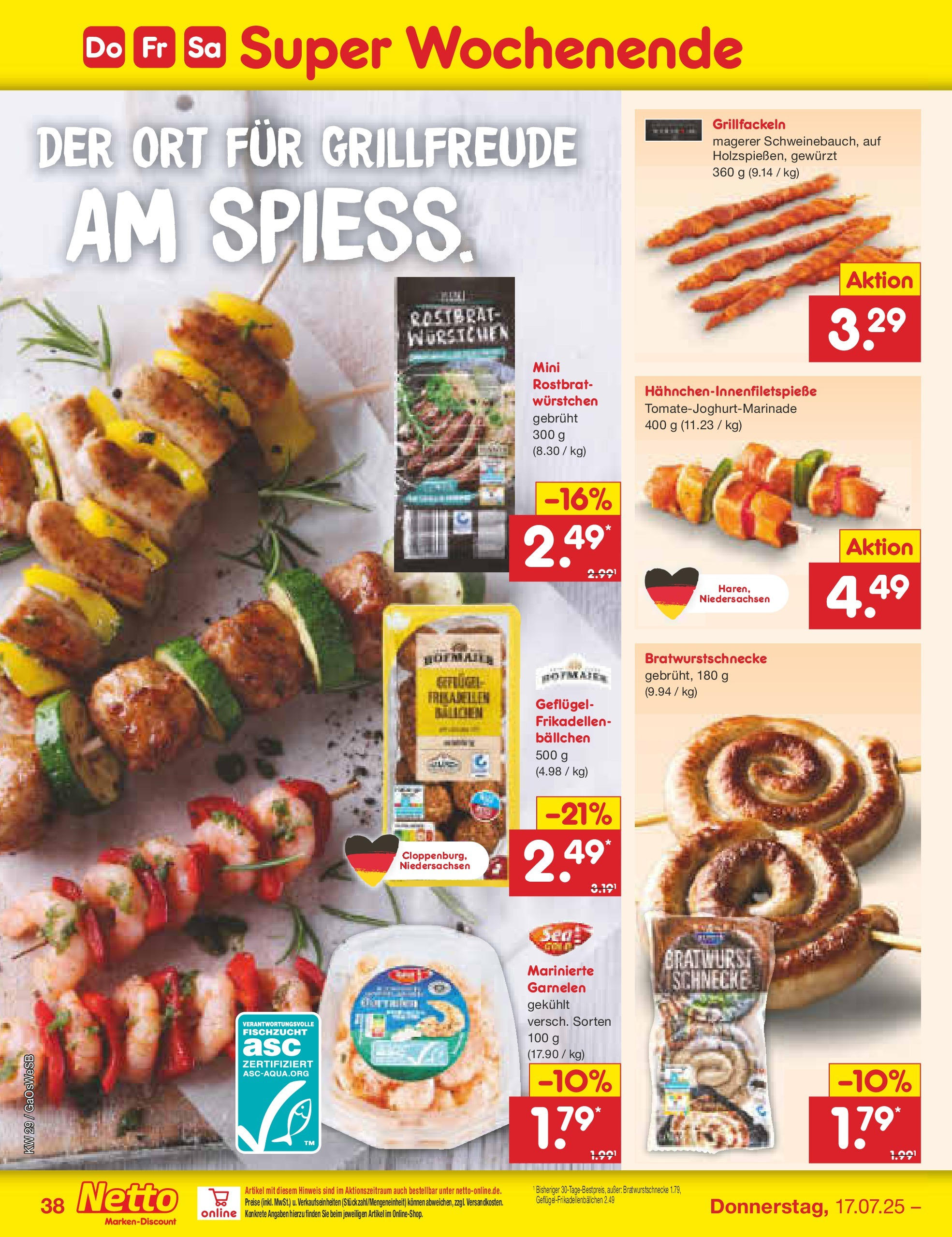 Netto Marken-Discount prospekt Moormerland (ab 13.07.2025) » Angebote | Seite: 60 | Produkte: Bratwurst, Garnelen Netto Marken-Discount prospekt Moormerland (ab 13.07.2025) » Angebote | Seite: 60 | Produkte: Bratwurst, Garnelen