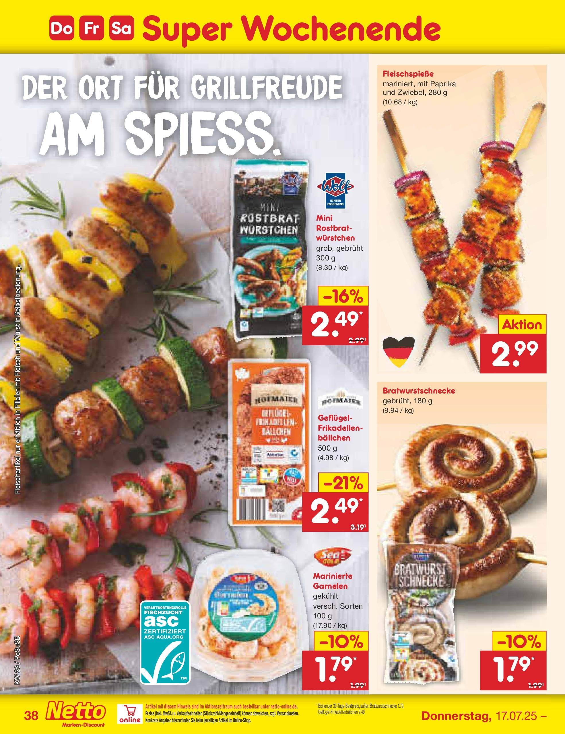 Netto Marken-Discount prospekt Regensburg (ab 13.07.2025) » Angebote | Seite: 60 | Produkte: Bratwurst, Garnelen, Wurst, Fleisch Netto Marken-Discount prospekt Regensburg (ab 13.07.2025) » Angebote | Seite: 60 | Produkte: Bratwurst, Garnelen, Wurst, Fleisch