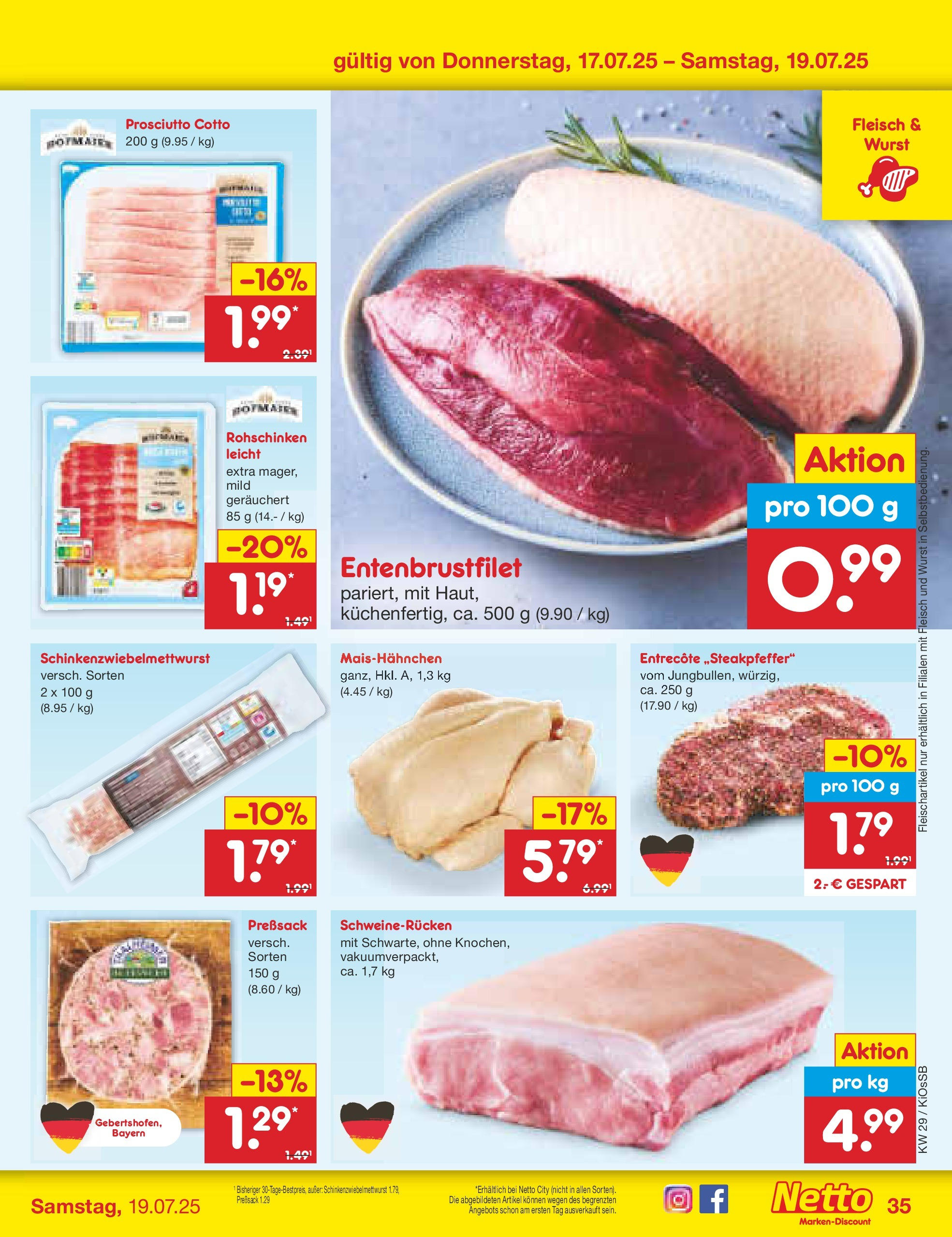 Netto Marken-Discount prospekt Oberhaid (ab 13.07.2025) » Angebote | Seite: 53 | Produkte: Wurst, Schweinerucken, Steak, Fleisch Netto Marken-Discount prospekt Oberhaid (ab 13.07.2025) » Angebote | Seite: 53 | Produkte: Wurst, Schweinerucken, Steak, Fleisch