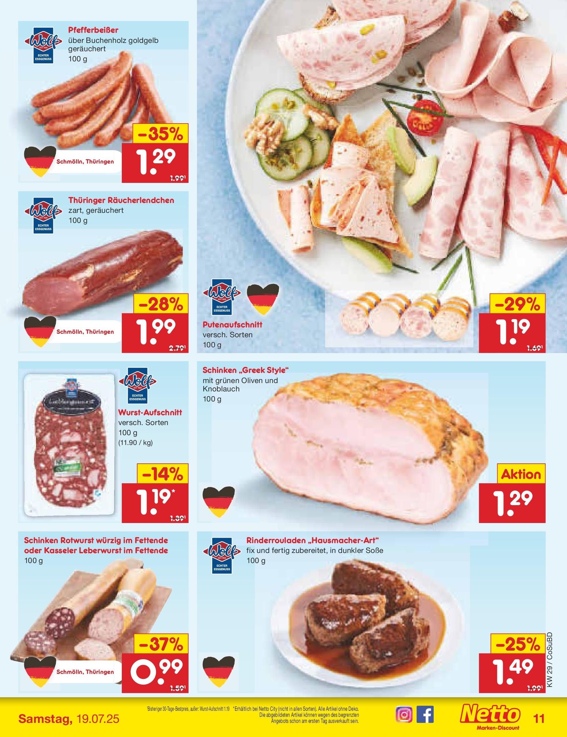 Netto Marken-Discount prospekt Delitzsch (ab 13.07.2025) » Angebote | Seite: 13 | Produkte: Rinderrouladen, Soße, Knoblauch, Schinken Netto Marken-Discount prospekt Delitzsch (ab 13.07.2025) » Angebote | Seite: 13 | Produkte: Rinderrouladen, Soße, Knoblauch, Schinken