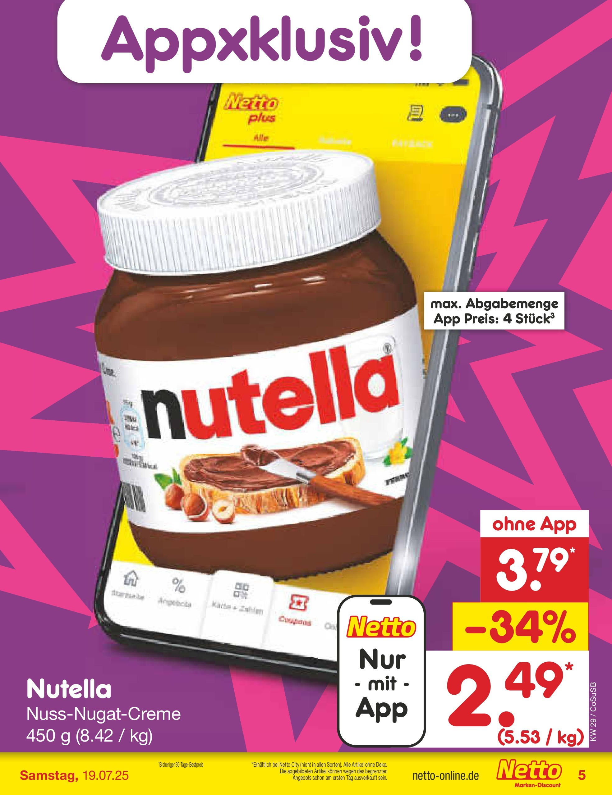 Netto Marken-Discount prospekt Bitterfeld-Wolfen	 (ab 13.07.2025) » Angebote | Seite: 5 | Produkte: Nutella