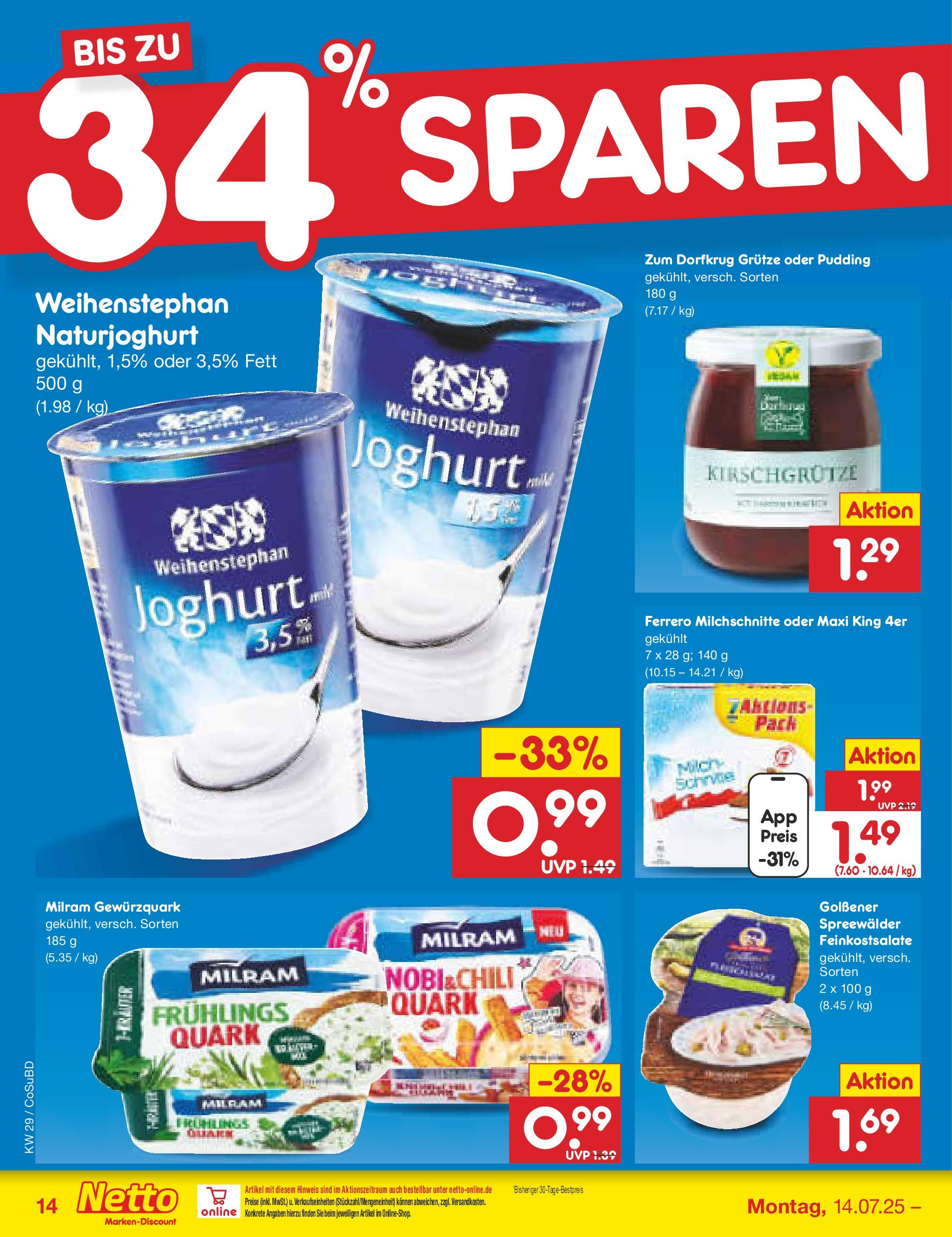 Netto Marken-Discount prospekt Delitzsch (ab 13.07.2025) » Angebote | Seite: 18 | Produkte: Quark, Milch, Joghurt, Pudding Netto Marken-Discount prospekt Delitzsch (ab 13.07.2025) » Angebote | Seite: 18 | Produkte: Quark, Milch, Joghurt, Pudding