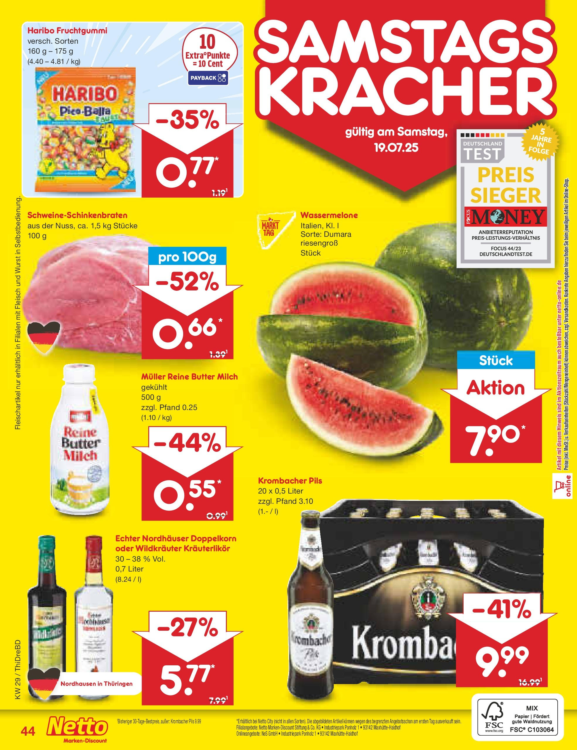 Netto Marken-Discount prospekt Dresden-Seidnitz (ab 13.07.2025) » Angebote | Seite: 66 | Produkte: Milch, Butter, Wurst, Wassermelone Netto Marken-Discount prospekt Dresden-Seidnitz (ab 13.07.2025) » Angebote | Seite: 66 | Produkte: Milch, Butter, Wurst, Wassermelone