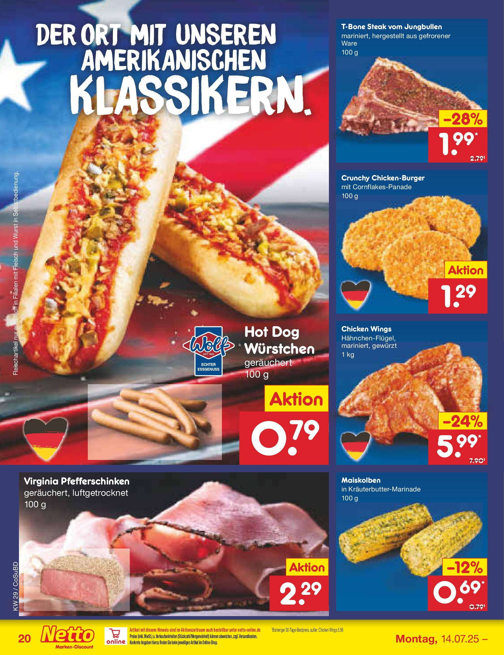 Netto Marken-Discount prospekt Delitzsch (ab 13.07.2025) » Angebote | Seite: 26 | Produkte: Burger, Wurst, Steak, Fleisch Netto Marken-Discount prospekt Delitzsch (ab 13.07.2025) » Angebote | Seite: 26 | Produkte: Burger, Wurst, Steak, Fleisch