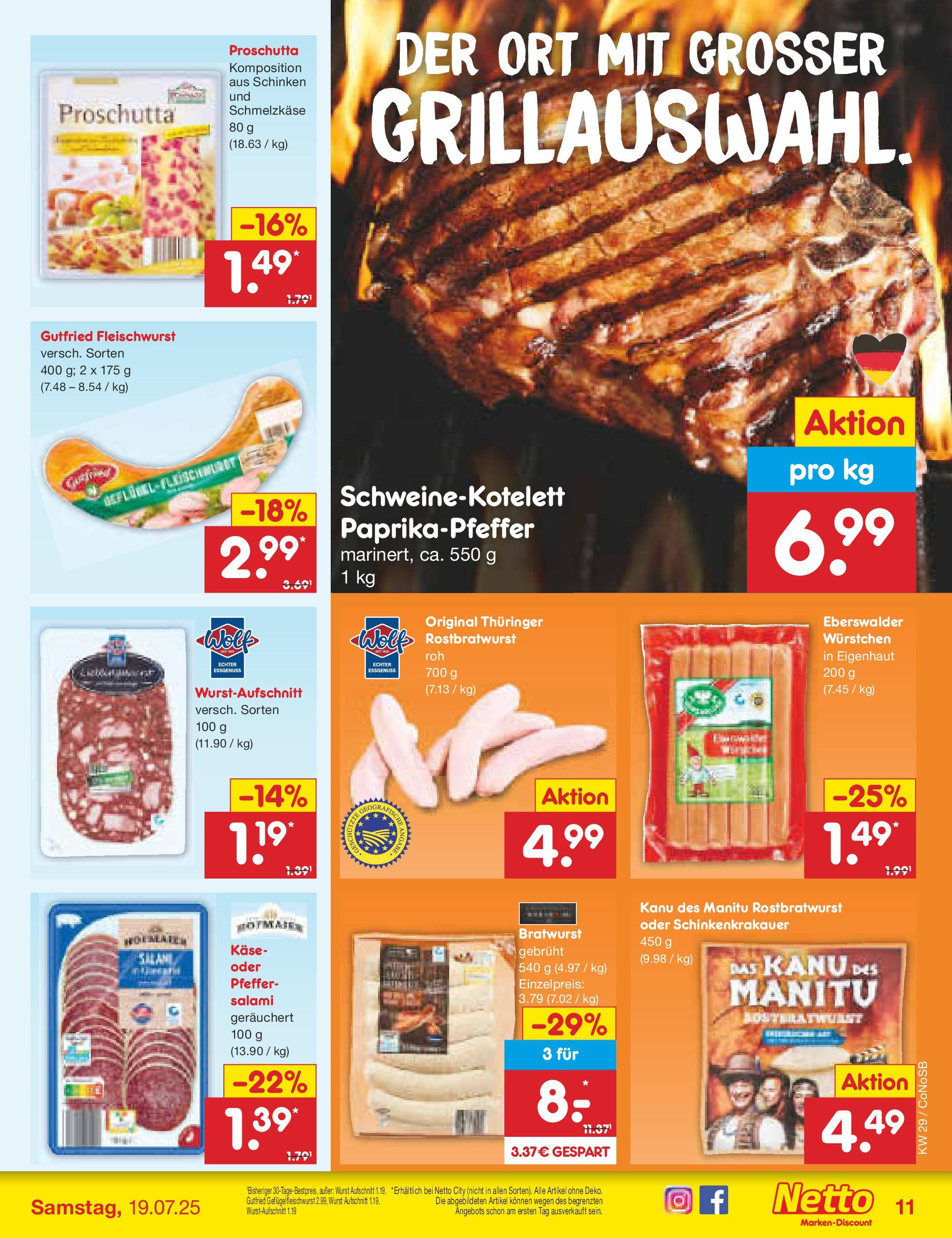 Netto Marken-Discount prospekt Kloster Lehnin (ab 13.07.2025) » Angebote | Seite: 13 | Produkte: Bratwurst, Pfeffer, Wurst, Salami Netto Marken-Discount prospekt Kloster Lehnin (ab 13.07.2025) » Angebote | Seite: 13 | Produkte: Bratwurst, Pfeffer, Wurst, Salami