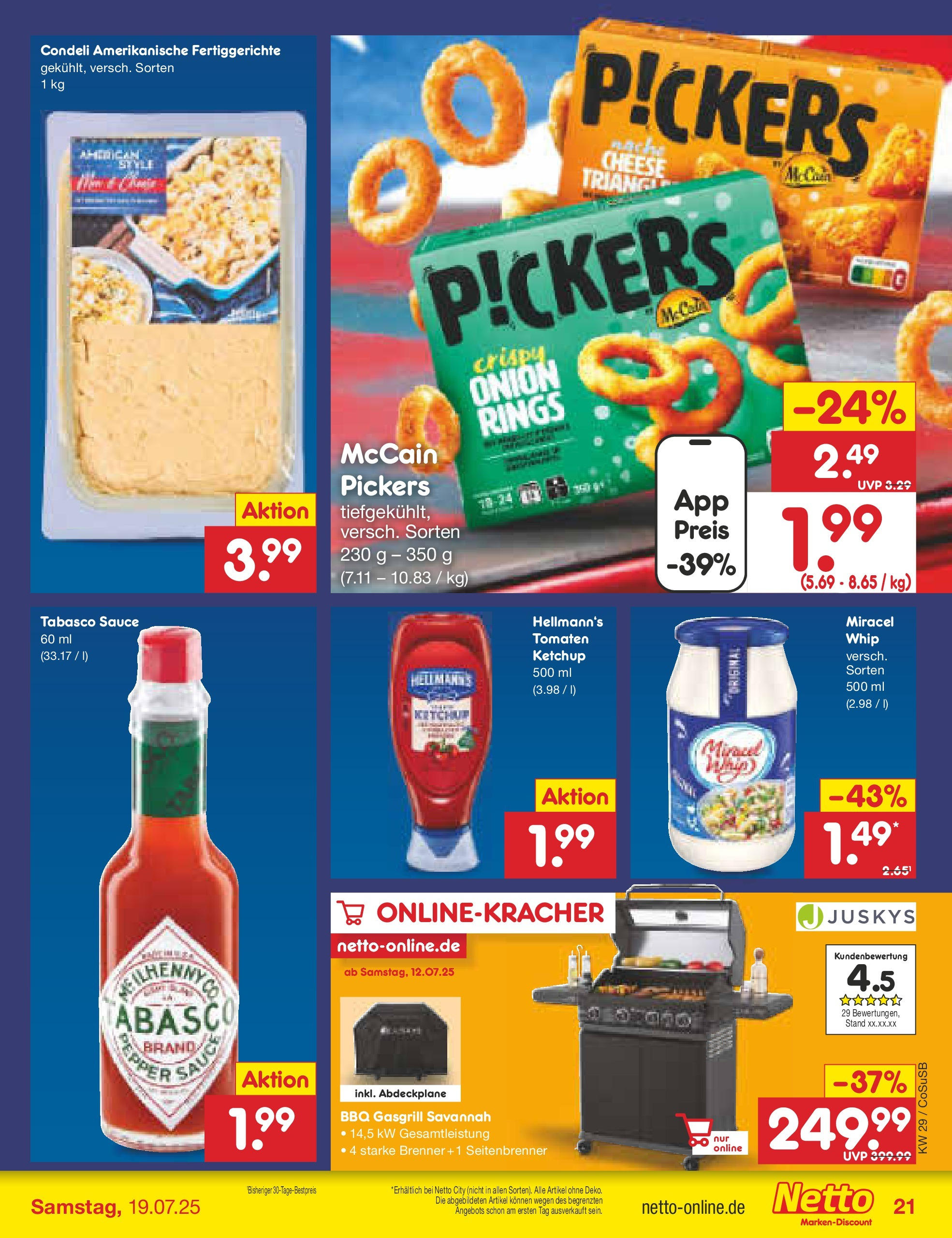 Netto Marken-Discount prospekt Bitterfeld-Wolfen	 (ab 13.07.2025) » Angebote | Seite: 27 | Produkte: Grill, Dressing, Tomaten, Ketchup