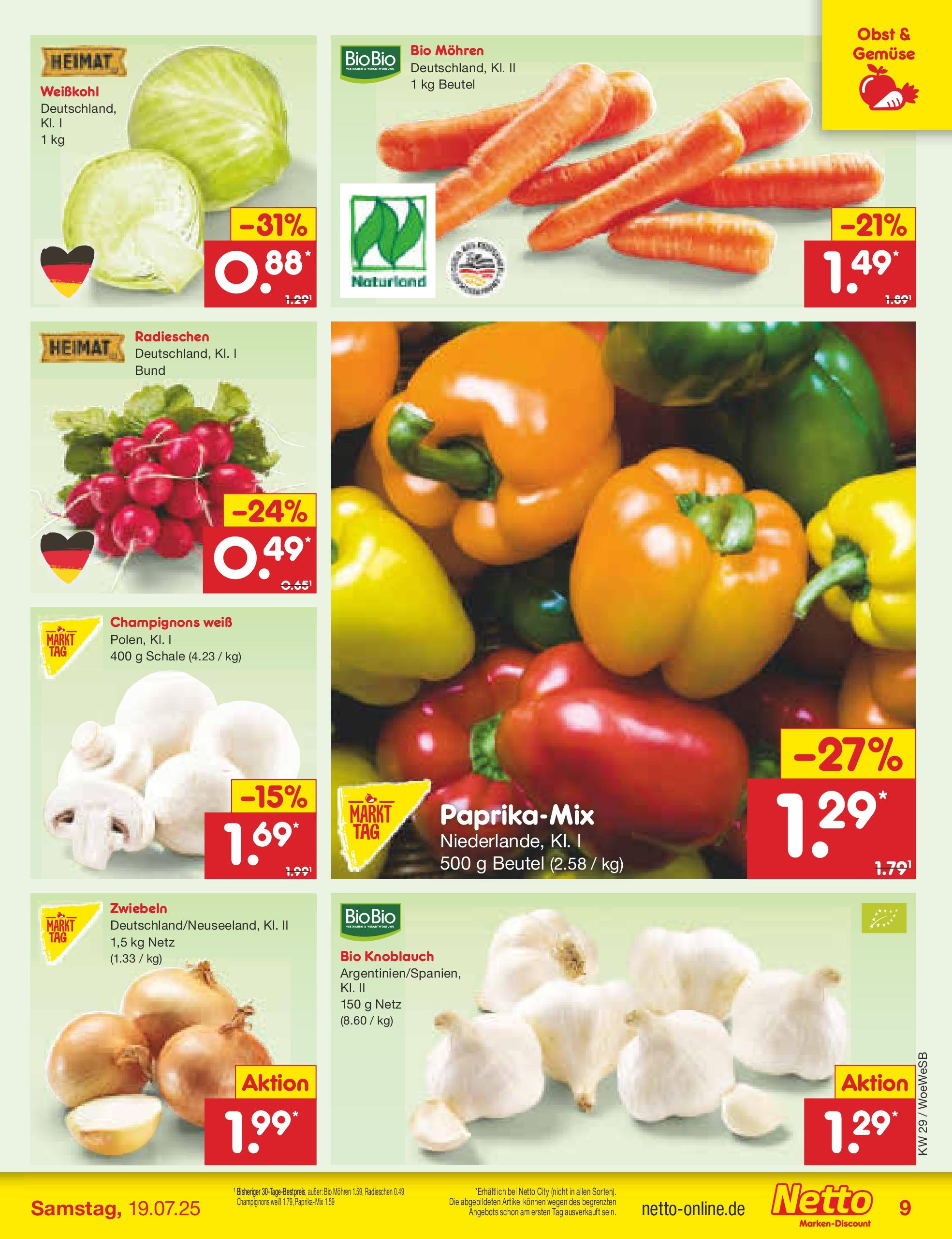 Netto Marken-Discount prospekt Katzweiler (ab 13.07.2025) » Angebote | Seite: 11 | Produkte: Champignons, Zwiebeln, Obst, Knoblauch Netto Marken-Discount prospekt Katzweiler (ab 13.07.2025) » Angebote | Seite: 11 | Produkte: Champignons, Zwiebeln, Obst, Knoblauch