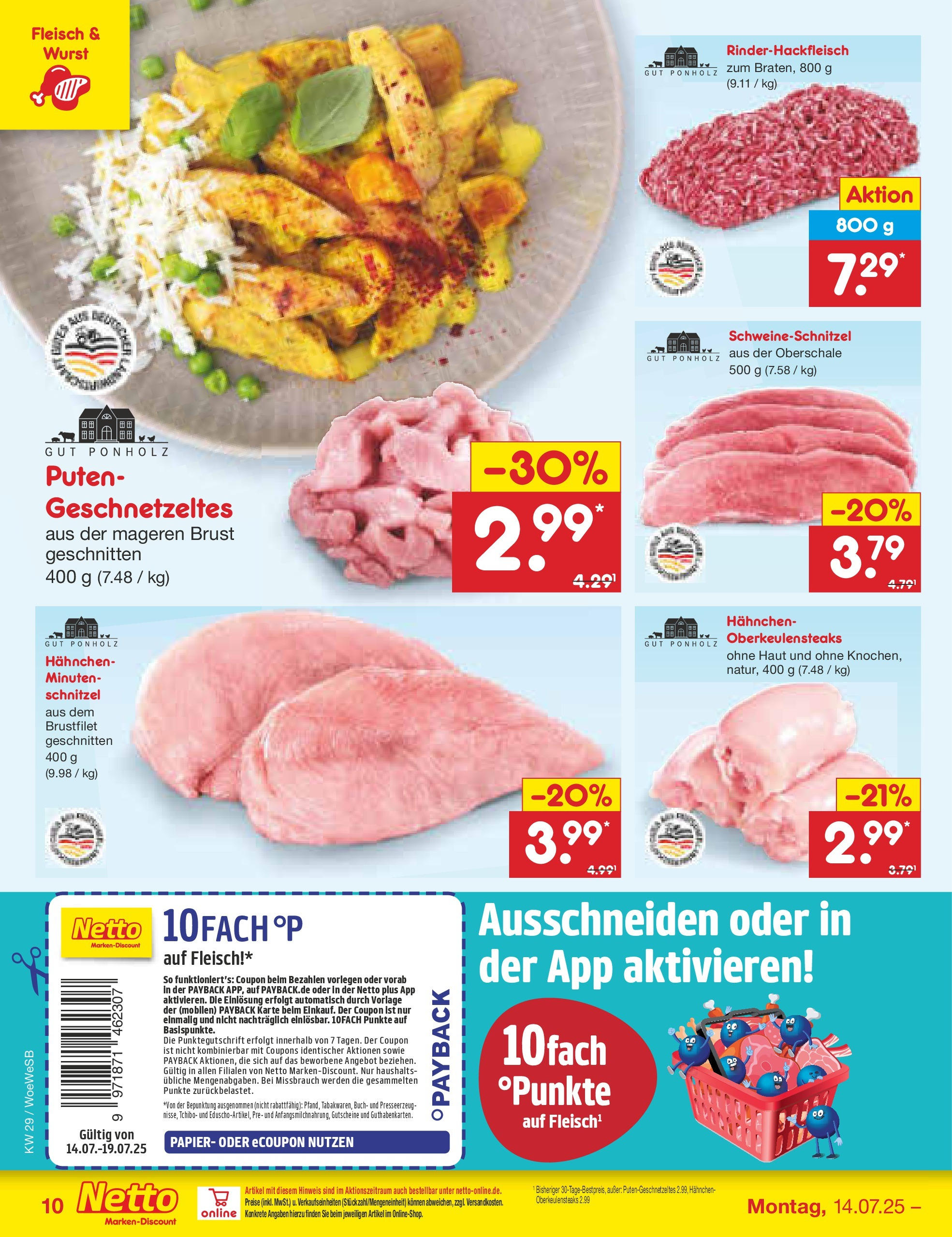 Netto Marken-Discount prospekt Katzweiler (ab 13.07.2025) » Angebote | Seite: 12 | Produkte: Hahnchen, Schnitzel, Wurst, Fleisch Netto Marken-Discount prospekt Katzweiler (ab 13.07.2025) » Angebote | Seite: 12 | Produkte: Hahnchen, Schnitzel, Wurst, Fleisch
