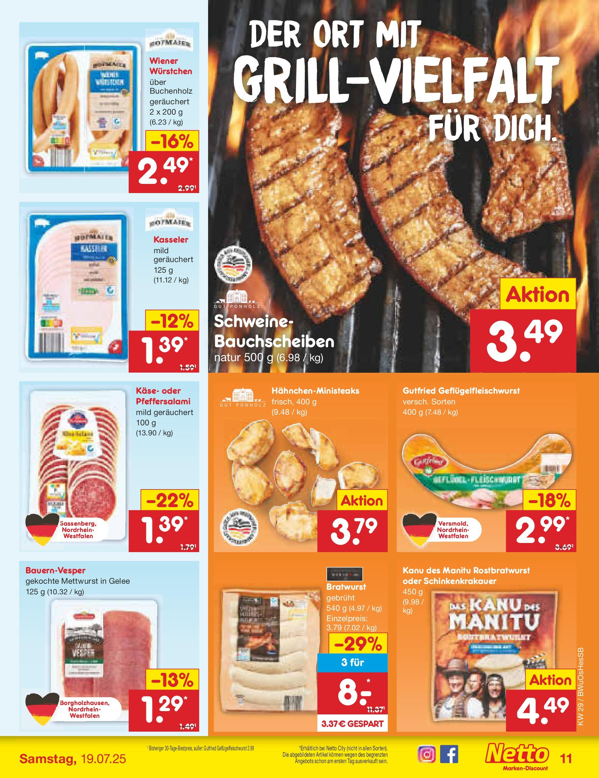 Netto Marken-Discount prospekt Osterode (ab 13.07.2025) » Angebote | Seite: 13 | Produkte: Wiener wurstchen, Käse, Bratwurst, Salami Netto Marken-Discount prospekt Osterode (ab 13.07.2025) » Angebote | Seite: 13 | Produkte: Wiener wurstchen, Käse, Bratwurst, Salami