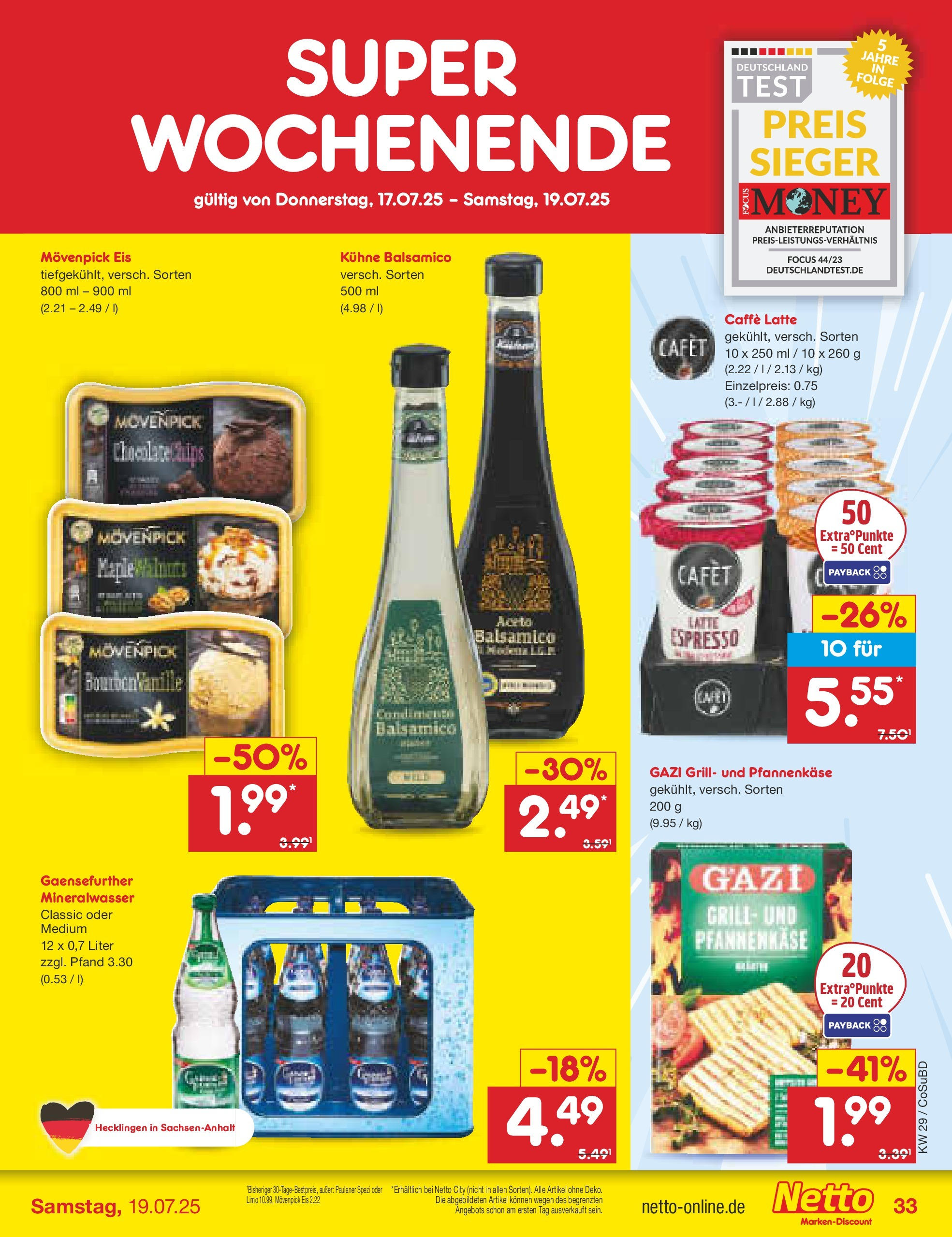 Netto Marken-Discount prospekt Delitzsch (ab 13.07.2025) » Angebote | Seite: 51 | Produkte: Balsamico, Mineralwasser, Movenpick eis, Chips Netto Marken-Discount prospekt Delitzsch (ab 13.07.2025) » Angebote | Seite: 51 | Produkte: Balsamico, Mineralwasser, Movenpick eis, Chips