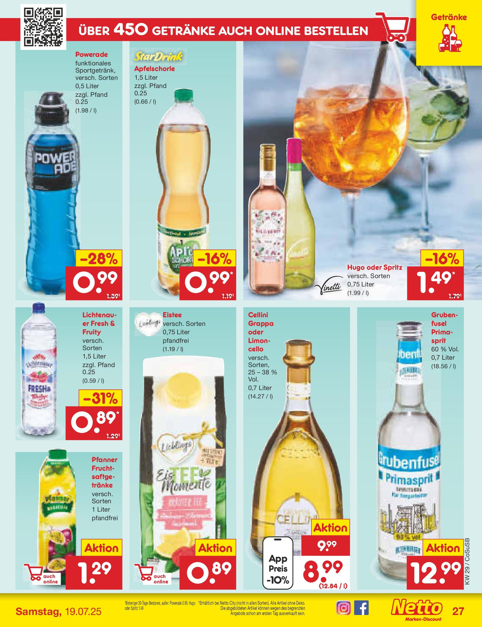 Netto Marken-Discount prospekt Bitterfeld-Wolfen	 (ab 13.07.2025) » Angebote | Seite: 43 | Produkte: Apple, Powerade, Limoncello, Hugo