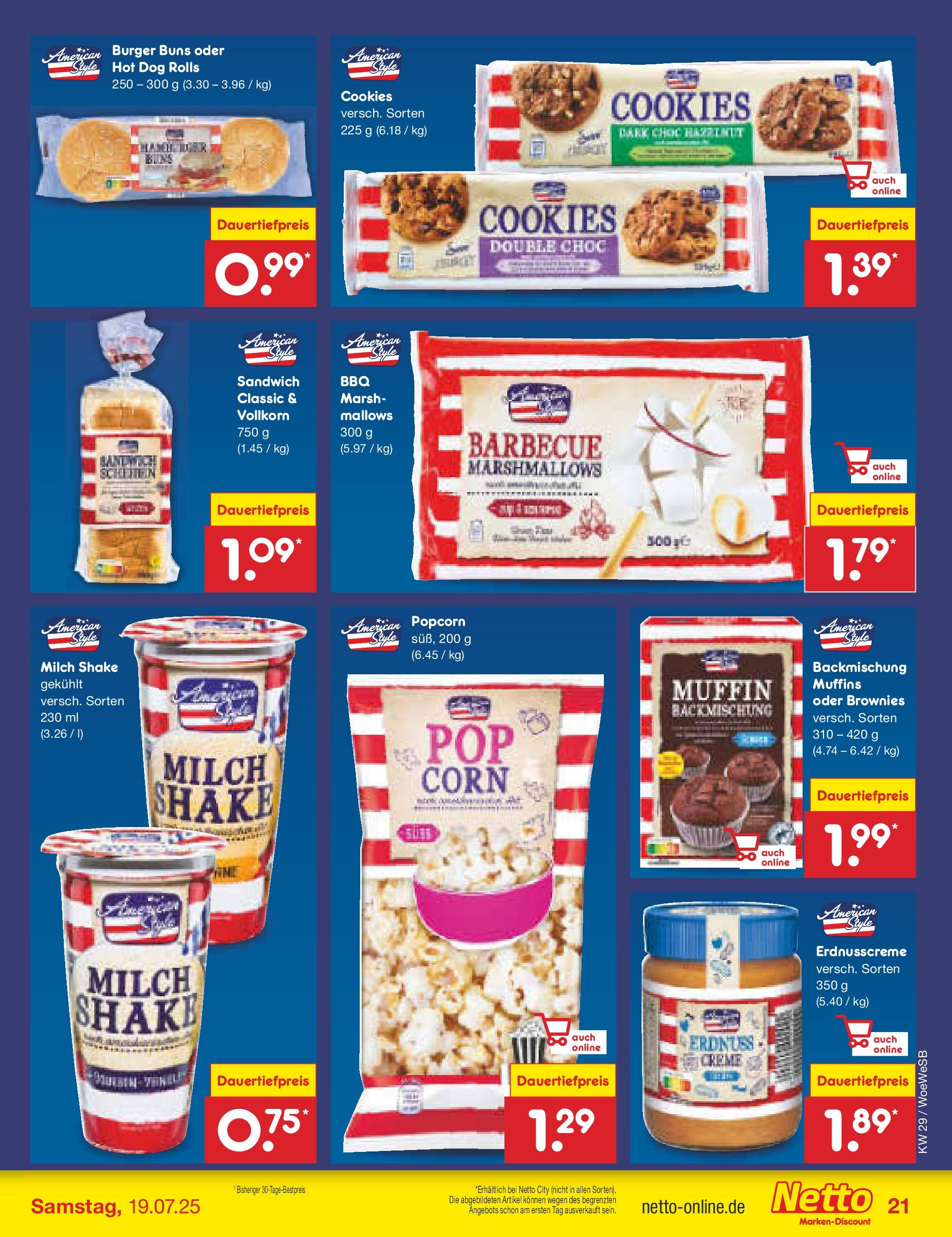Netto Marken-Discount prospekt Katzweiler (ab 13.07.2025) » Angebote | Seite: 27 | Produkte: Milch, Burger, Creme Netto Marken-Discount prospekt Katzweiler (ab 13.07.2025) » Angebote | Seite: 27 | Produkte: Milch, Burger, Creme