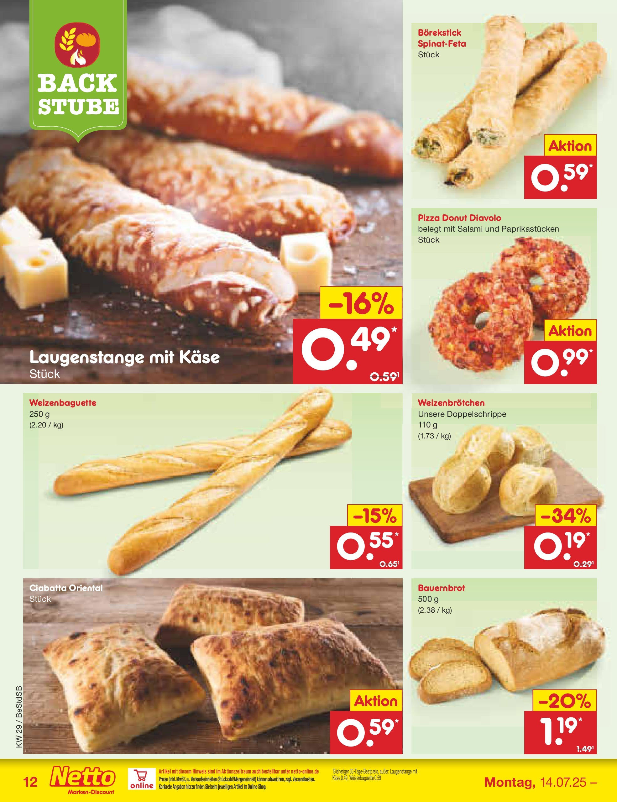 Netto Marken-Discount prospekt Berlin-Spandau (ab 13.07.2025) » Angebote | Seite: 16 | Produkte: Käse, Baguette, Salami, Pizza Netto Marken-Discount prospekt Berlin-Spandau (ab 13.07.2025) » Angebote | Seite: 16 | Produkte: Käse, Baguette, Salami, Pizza