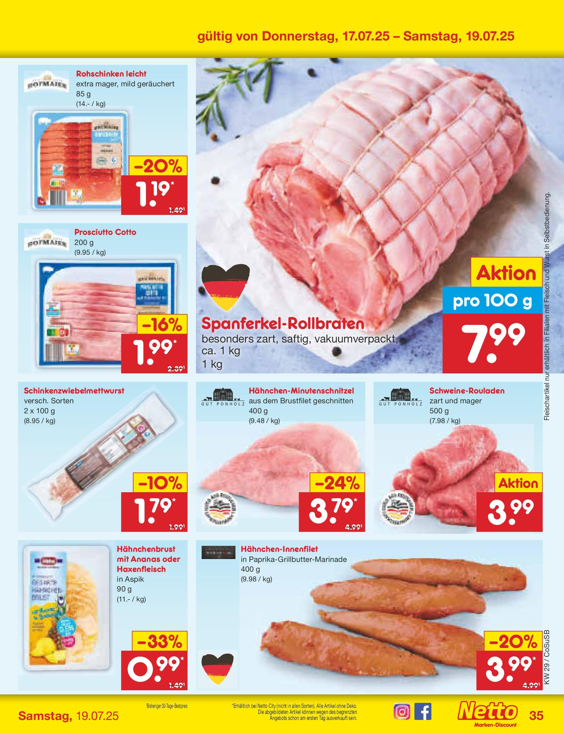 Netto Marken-Discount prospekt Bitterfeld-Wolfen	 (ab 13.07.2025) » Angebote | Seite: 53 | Produkte: Ananas, Wurst, Fleisch, Hahnchenbrust