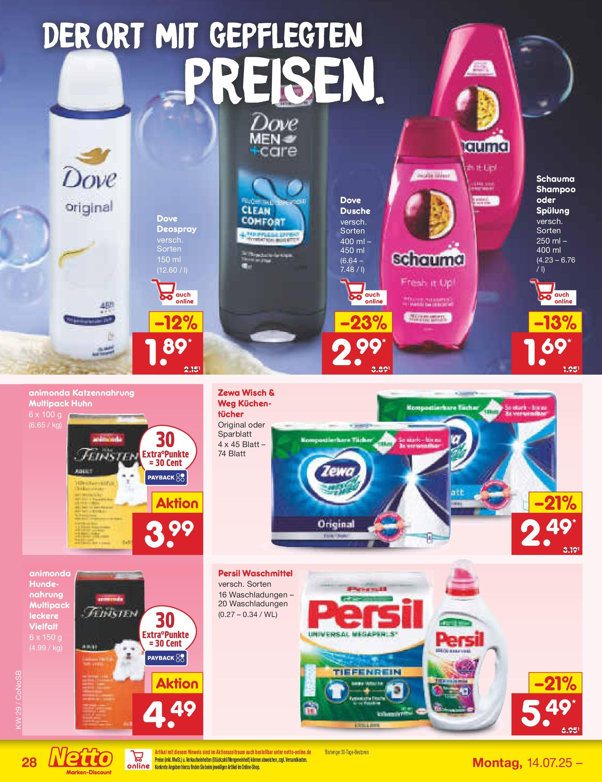 Netto Marken-Discount prospekt Kloster Lehnin (ab 13.07.2025) » Angebote | Seite: 44 | Produkte: Zewa, Waschmittel, Kuchen, Persil Netto Marken-Discount prospekt Kloster Lehnin (ab 13.07.2025) » Angebote | Seite: 44 | Produkte: Zewa, Waschmittel, Kuchen, Persil
