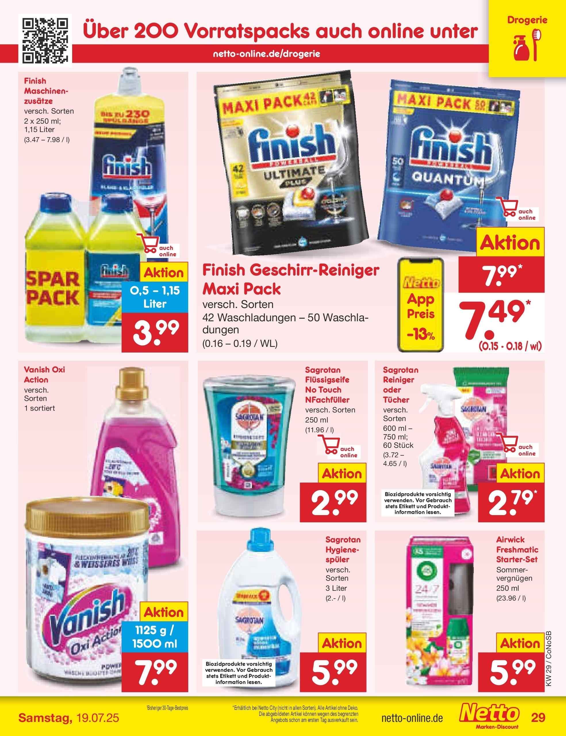 Netto Marken-Discount prospekt Kloster Lehnin (ab 13.07.2025) » Angebote | Seite: 45 | Produkte: Finish Netto Marken-Discount prospekt Kloster Lehnin (ab 13.07.2025) » Angebote | Seite: 45 | Produkte: Finish
