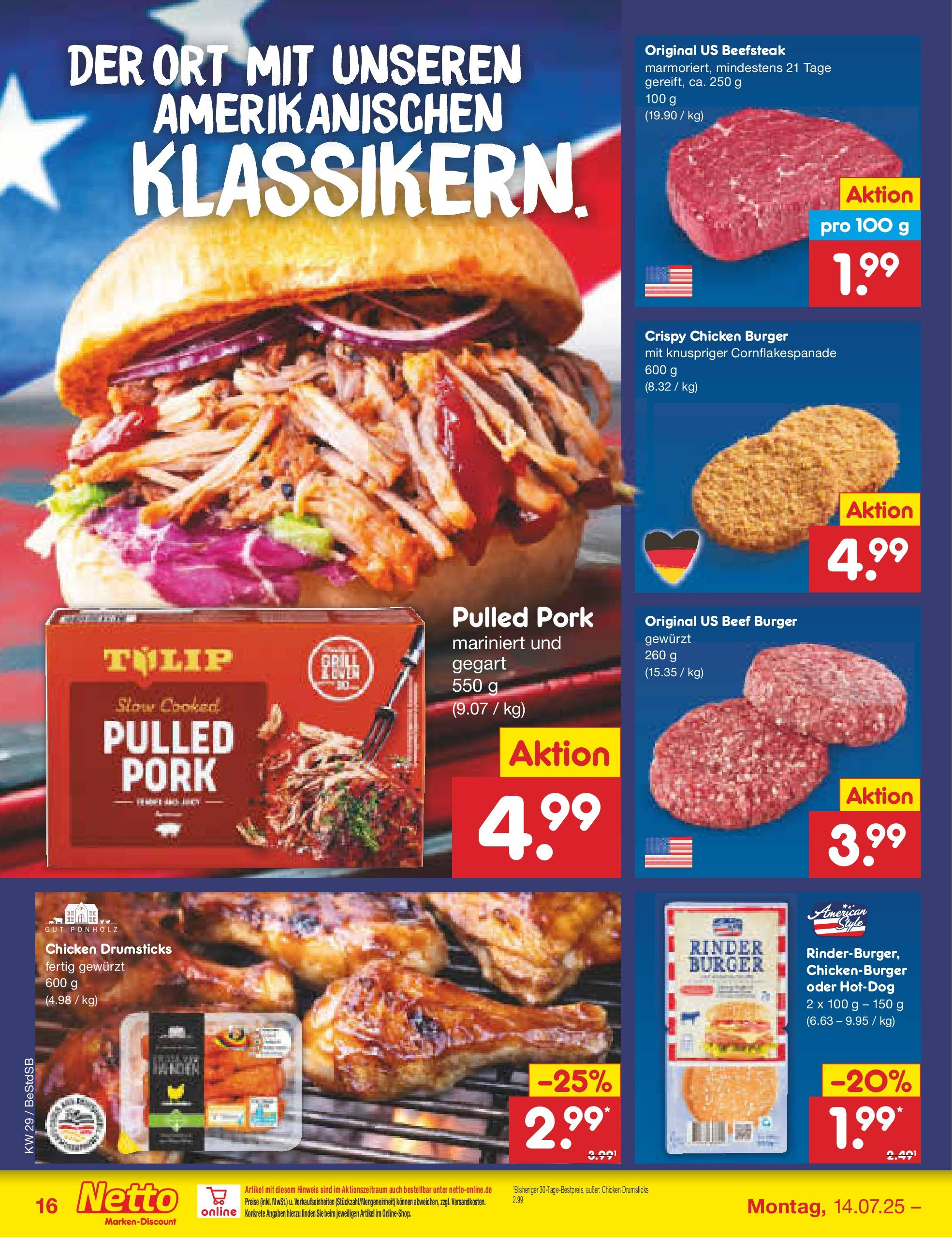 Netto Marken-Discount prospekt Berlin-Spandau (ab 13.07.2025) » Angebote | Seite: 22 | Produkte: Burger Netto Marken-Discount prospekt Berlin-Spandau (ab 13.07.2025) » Angebote | Seite: 22 | Produkte: Burger