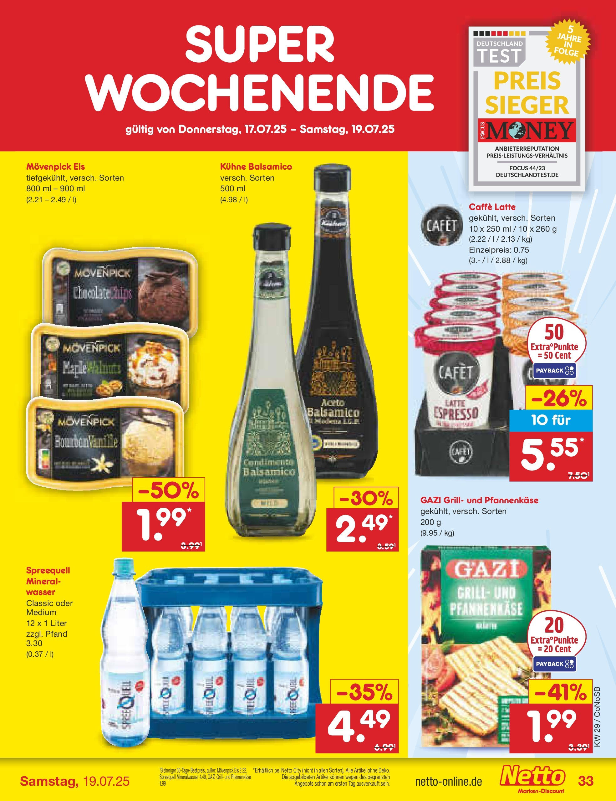 Netto Marken-Discount prospekt Kloster Lehnin (ab 13.07.2025) » Angebote | Seite: 51 | Produkte: Grill, Movenpick eis, Wasser, Chips Netto Marken-Discount prospekt Kloster Lehnin (ab 13.07.2025) » Angebote | Seite: 51 | Produkte: Grill, Movenpick eis, Wasser, Chips