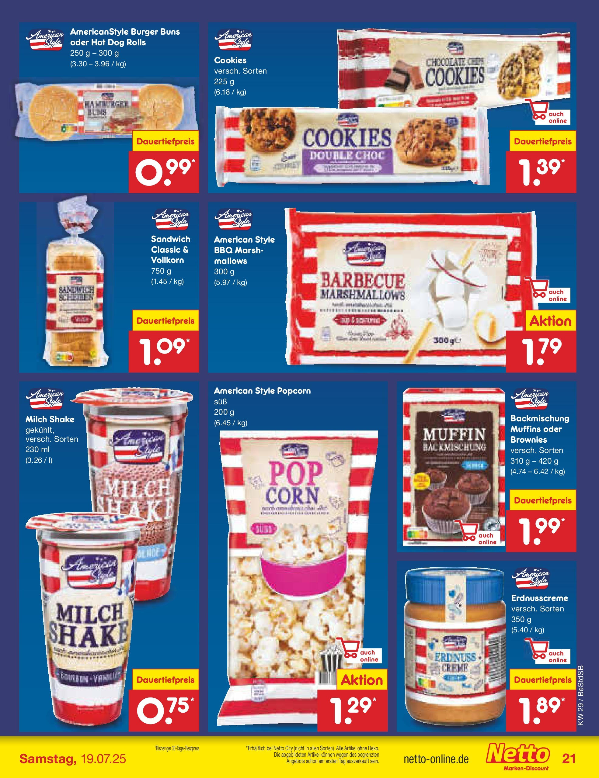 Netto Marken-Discount prospekt Berlin-Spandau (ab 13.07.2025) » Angebote | Seite: 27 | Produkte: Milch, Butter, Burger, Creme Netto Marken-Discount prospekt Berlin-Spandau (ab 13.07.2025) » Angebote | Seite: 27 | Produkte: Milch, Butter, Burger, Creme