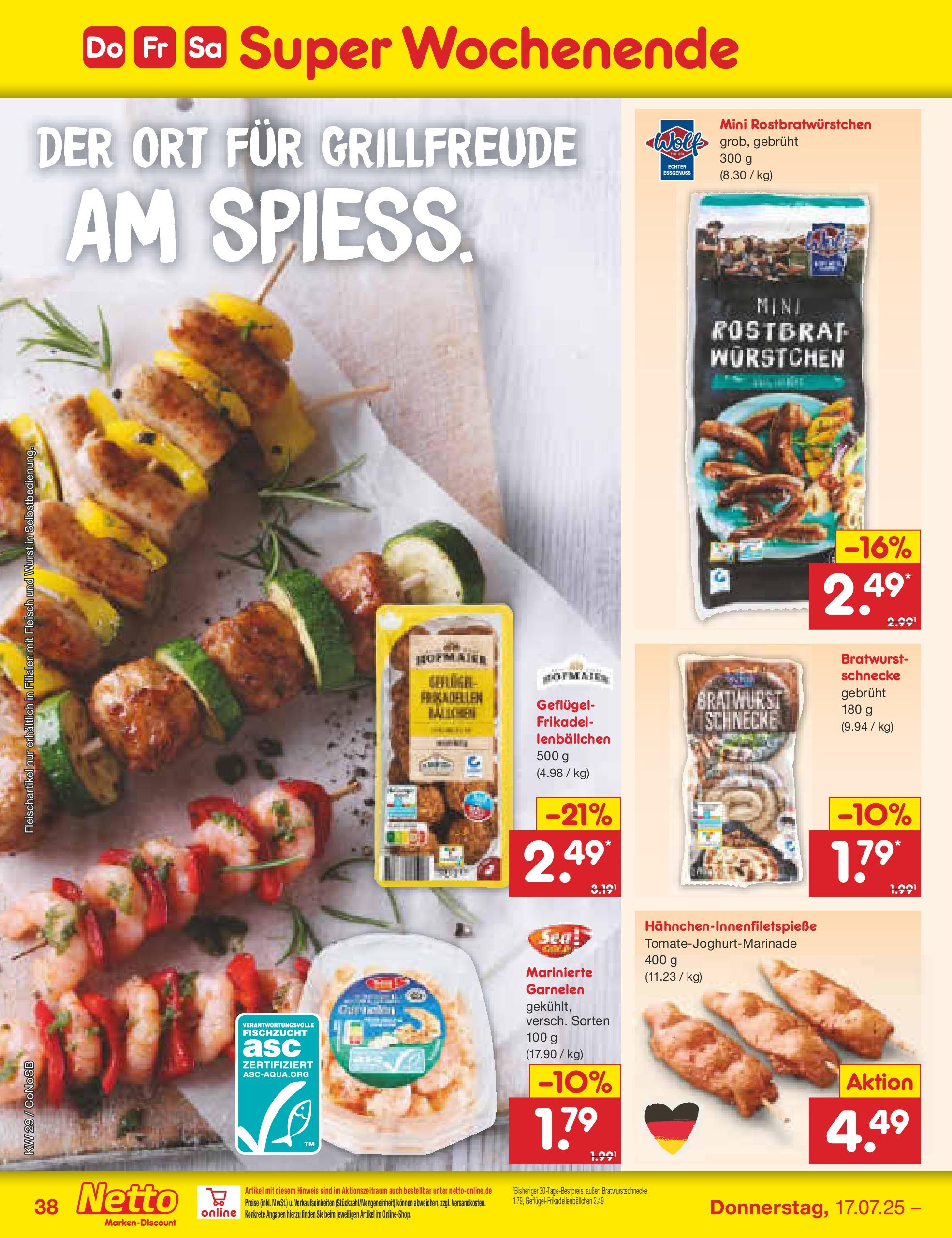 Netto Marken-Discount prospekt Kloster Lehnin (ab 13.07.2025) » Angebote | Seite: 60 | Produkte: Bratwurst, Garnelen, Wurst, Fleisch Netto Marken-Discount prospekt Kloster Lehnin (ab 13.07.2025) » Angebote | Seite: 60 | Produkte: Bratwurst, Garnelen, Wurst, Fleisch