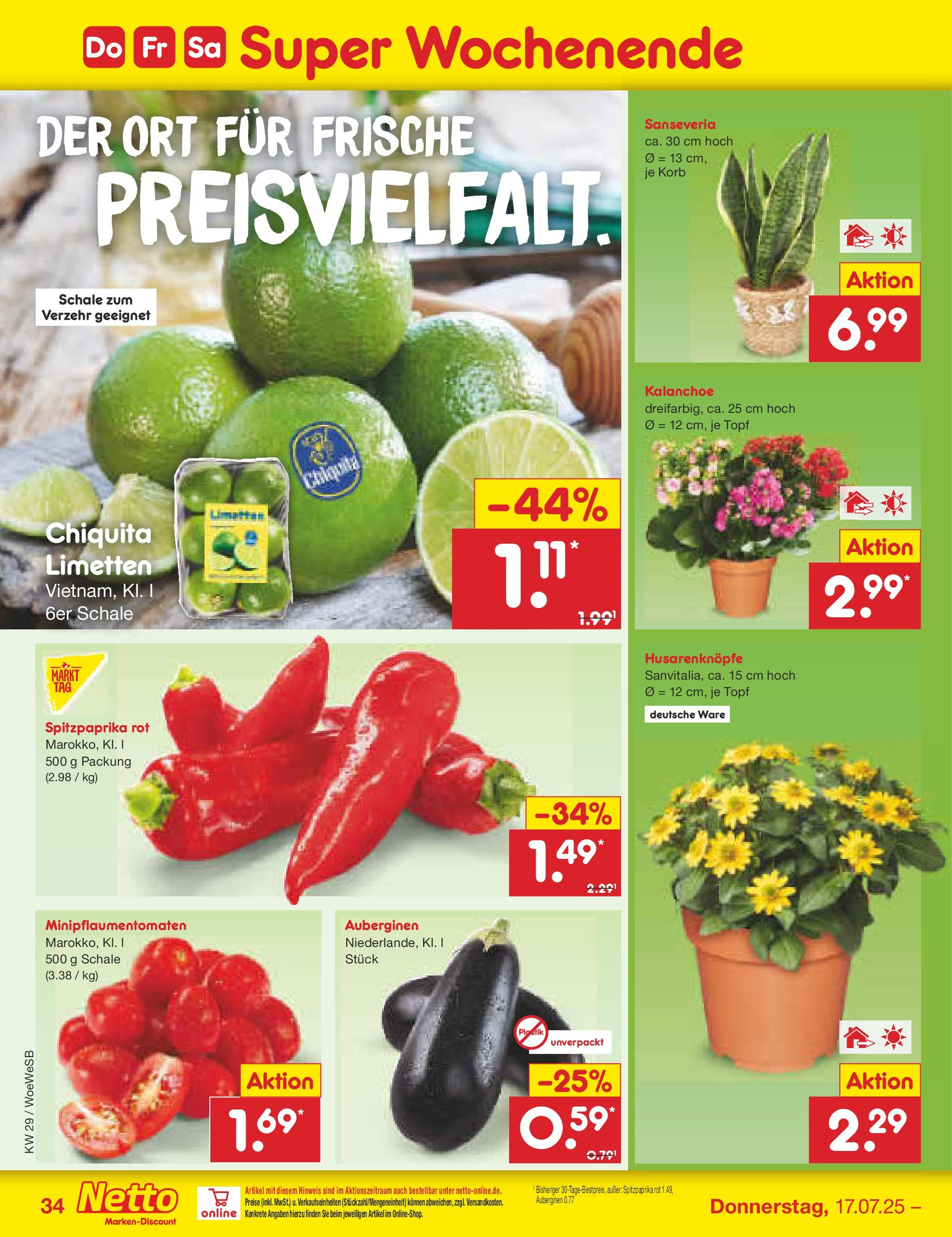 Netto Marken-Discount prospekt Katzweiler (ab 13.07.2025) » Angebote | Seite: 52 | Produkte: Limetten, Korb Netto Marken-Discount prospekt Katzweiler (ab 13.07.2025) » Angebote | Seite: 52 | Produkte: Limetten, Korb