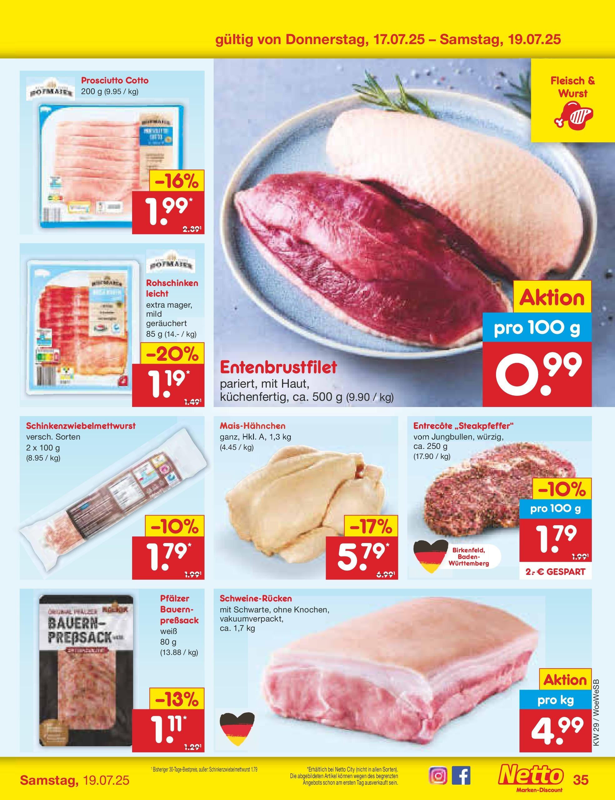 Netto Marken-Discount prospekt Katzweiler (ab 13.07.2025) » Angebote | Seite: 53 | Produkte: Entrecote, Wurst, Schweinerucken, Fleisch Netto Marken-Discount prospekt Katzweiler (ab 13.07.2025) » Angebote | Seite: 53 | Produkte: Entrecote, Wurst, Schweinerucken, Fleisch
