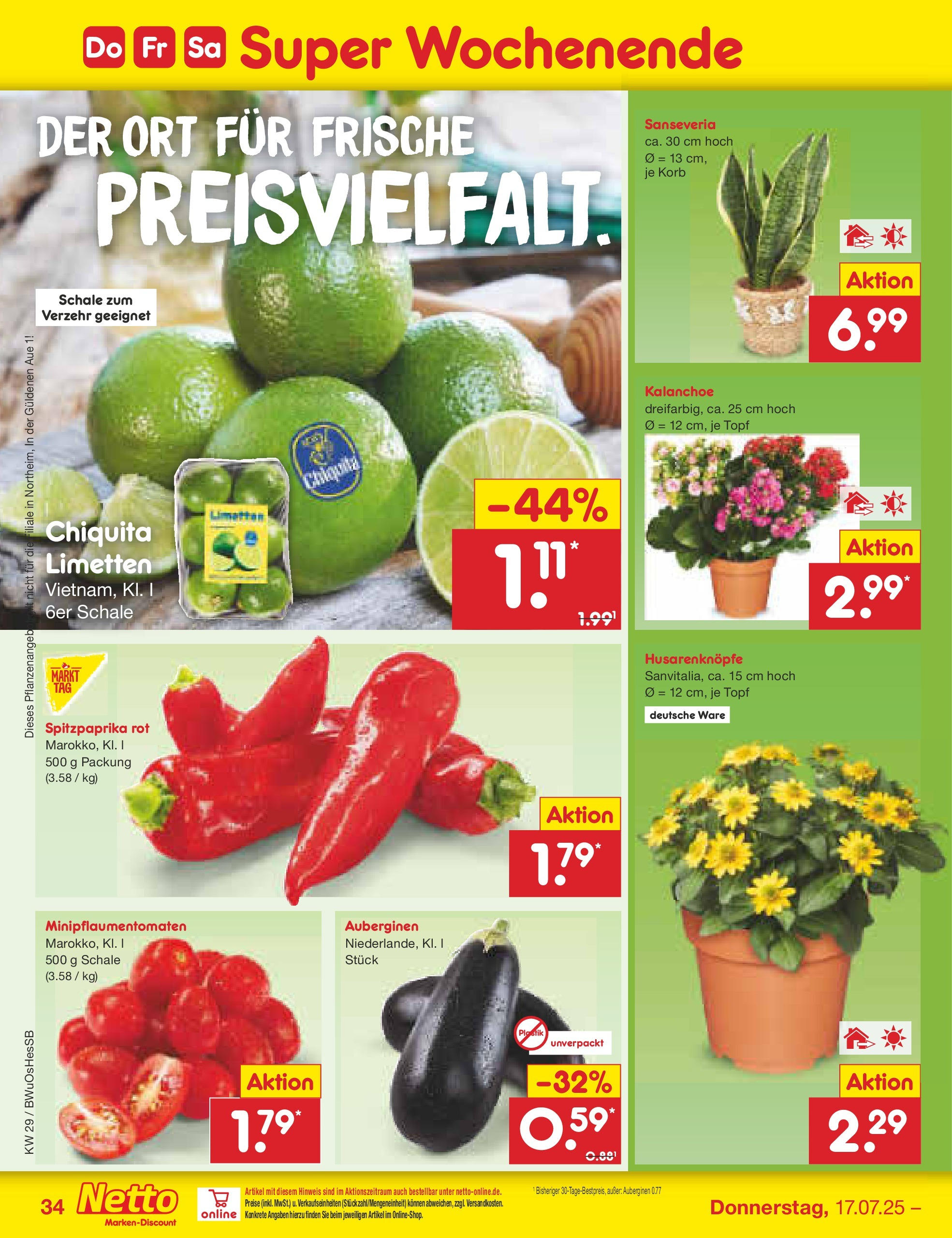 Netto Marken-Discount prospekt Osterode (ab 13.07.2025) » Angebote | Seite: 52 | Produkte: Limetten, Korb Netto Marken-Discount prospekt Osterode (ab 13.07.2025) » Angebote | Seite: 52 | Produkte: Limetten, Korb