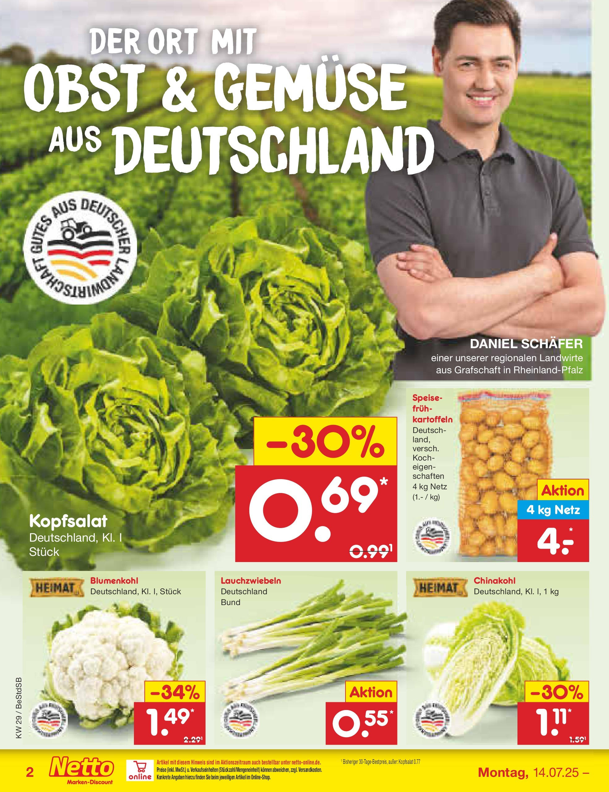 Netto Marken-Discount prospekt Berlin-Spandau (ab 13.07.2025) » Angebote | Seite: 36 | Produkte: Kartoffeln, Gemüse, Chinakohl, Blumenkohl Netto Marken-Discount prospekt Berlin-Spandau (ab 13.07.2025) » Angebote | Seite: 36 | Produkte: Kartoffeln, Gemüse, Chinakohl, Blumenkohl