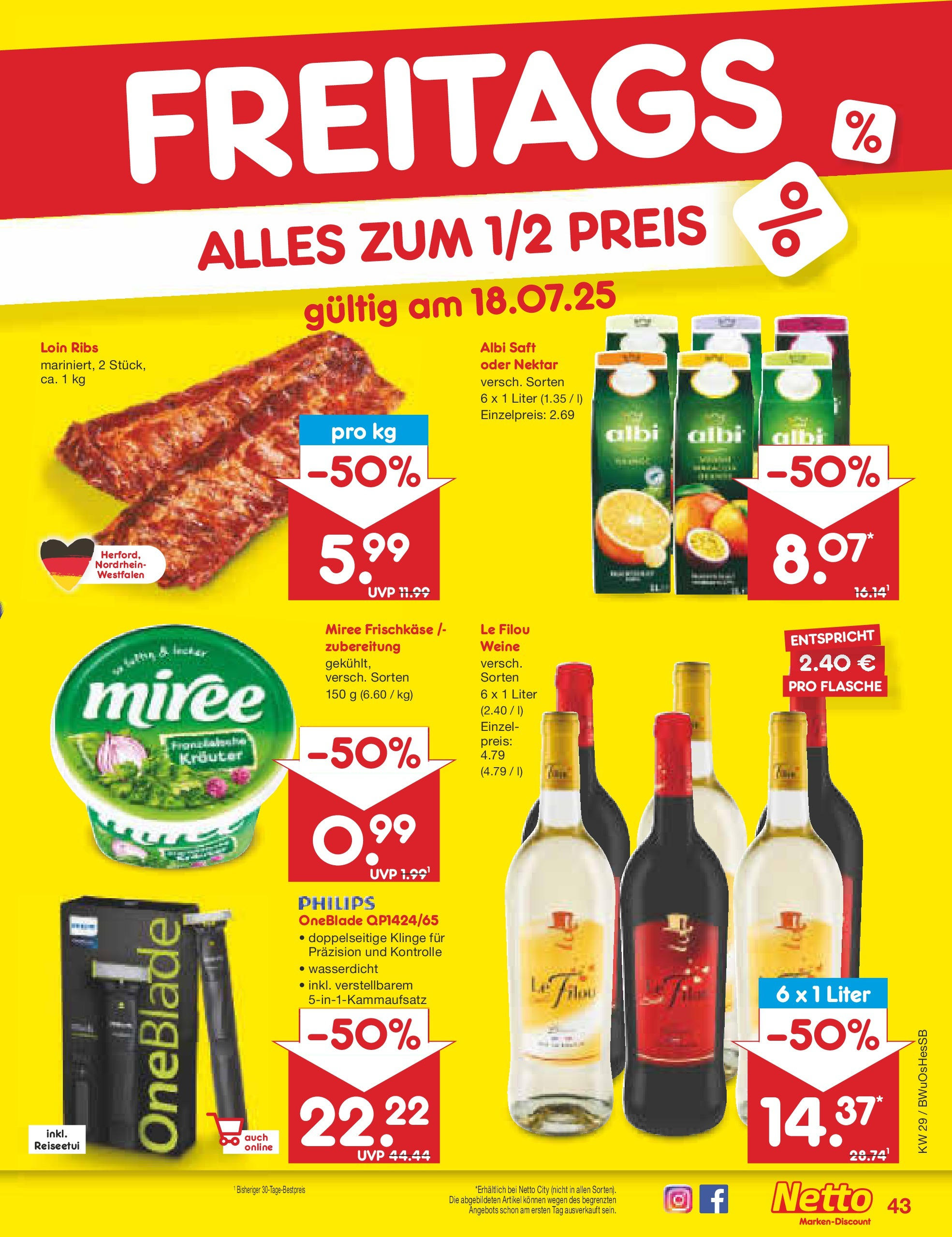 Netto Marken-Discount prospekt Osterode (ab 13.07.2025) » Angebote | Seite: 65 | Produkte: Philips, Le filou, Saft, Frischkase Netto Marken-Discount prospekt Osterode (ab 13.07.2025) » Angebote | Seite: 65 | Produkte: Philips, Le filou, Saft, Frischkase