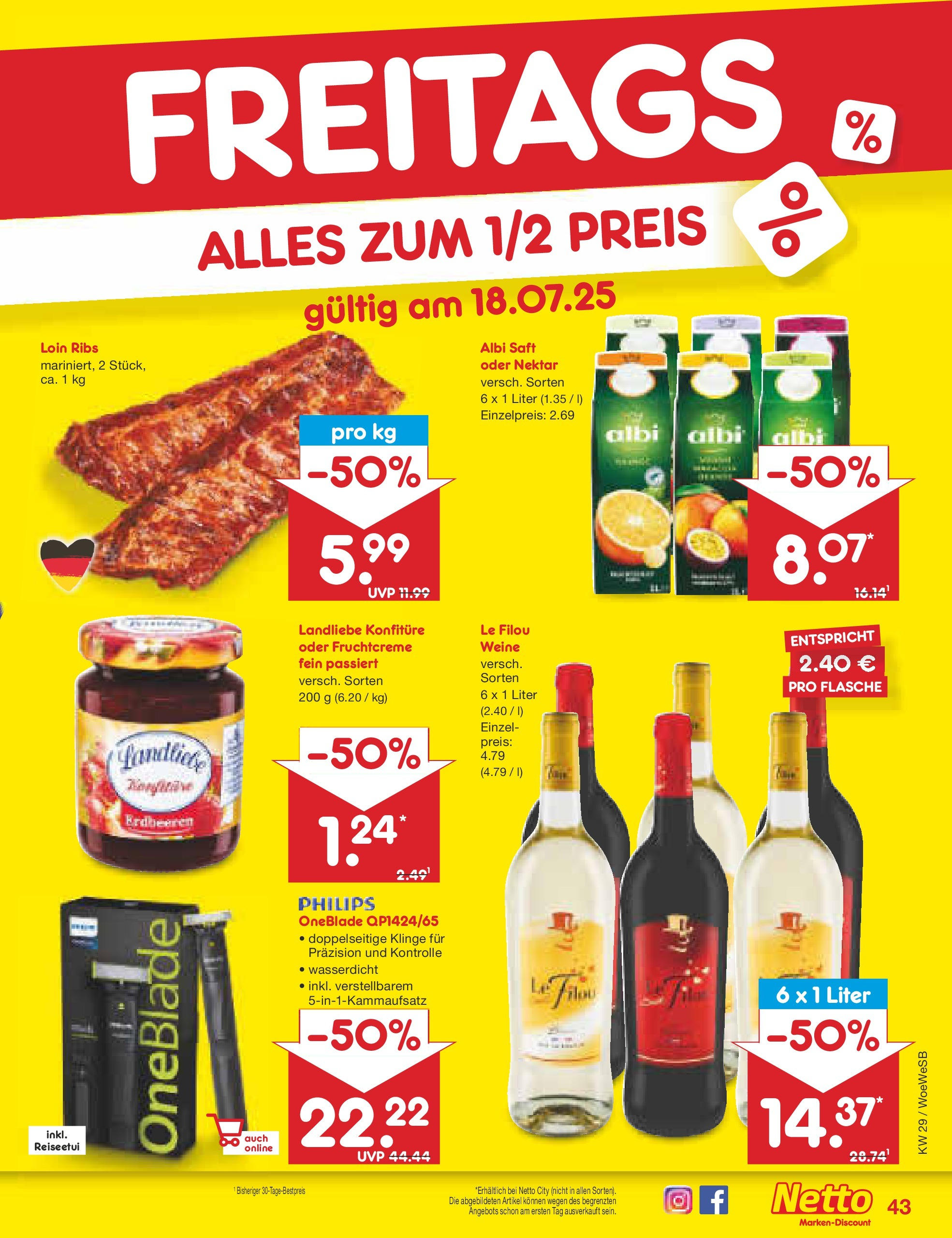 Netto Marken-Discount prospekt Katzweiler (ab 13.07.2025) » Angebote | Seite: 65 | Produkte: Philips, Le filou, Saft, Erdbeeren Netto Marken-Discount prospekt Katzweiler (ab 13.07.2025) » Angebote | Seite: 65 | Produkte: Philips, Le filou, Saft, Erdbeeren
