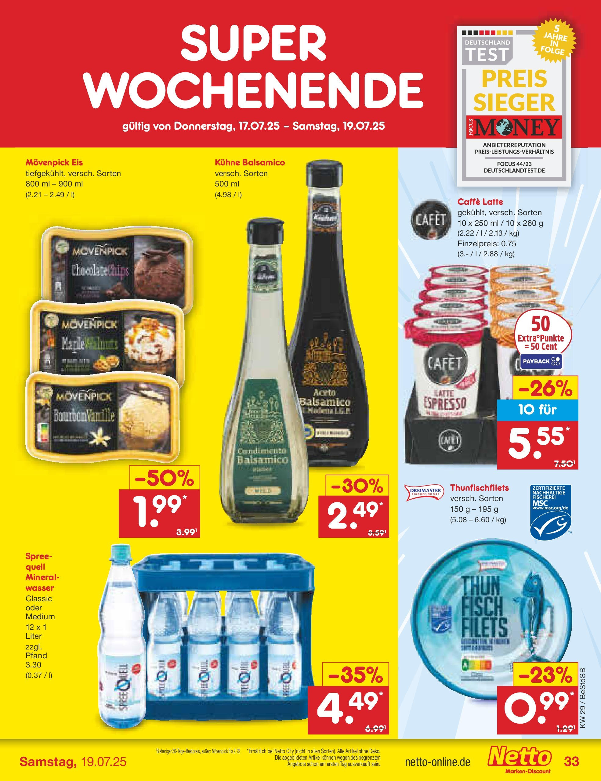 Netto Marken-Discount prospekt Berlin-Spandau (ab 13.07.2025) » Angebote | Seite: 51 | Produkte: Balsamico, Fisch, Movenpick eis, Chips Netto Marken-Discount prospekt Berlin-Spandau (ab 13.07.2025) » Angebote | Seite: 51 | Produkte: Balsamico, Fisch, Movenpick eis, Chips